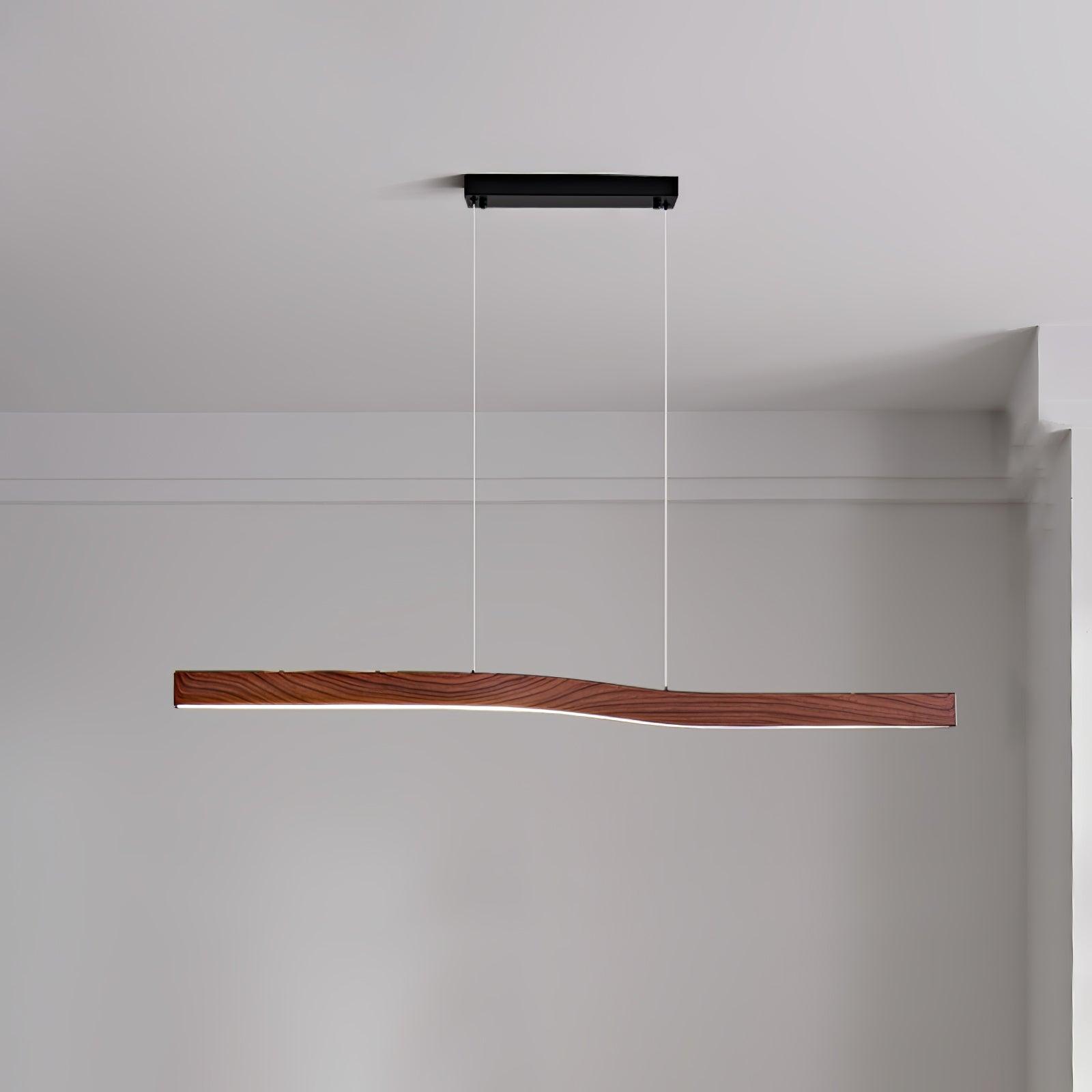 Modern Camur Linear Pendant Light - Sleek Minimalist Hanging Fixture for Kitchen Island, Dining Room & Living Room Lighting