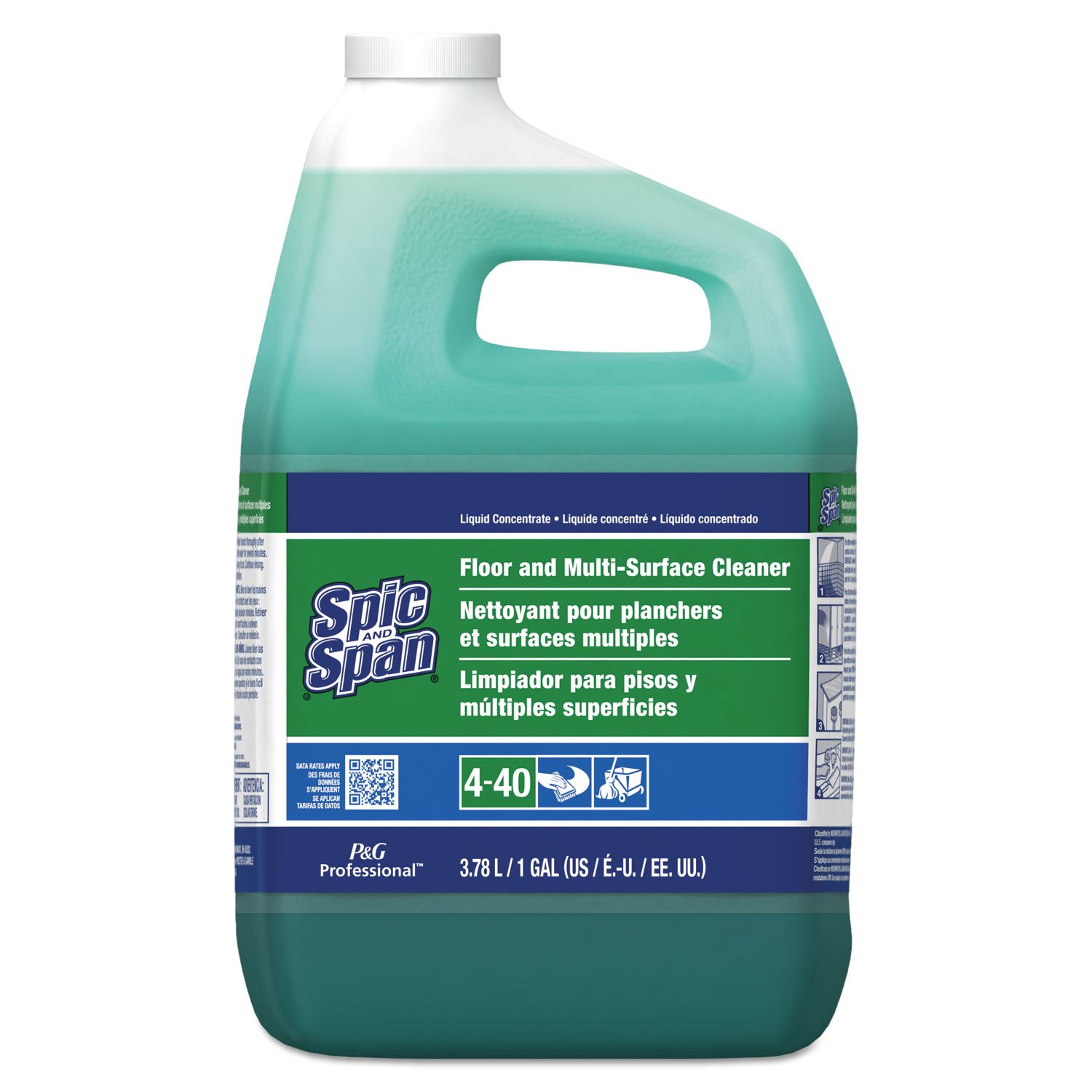 Spic and Span 02001 Liquid Floor Cleaner - 1 Gallon Bottle (Pack of 3) | Multi-Surface Floor Cleaner for Hardwood, Tile & Vinyl | Ideal for Homes, Offices & Commercial Spaces