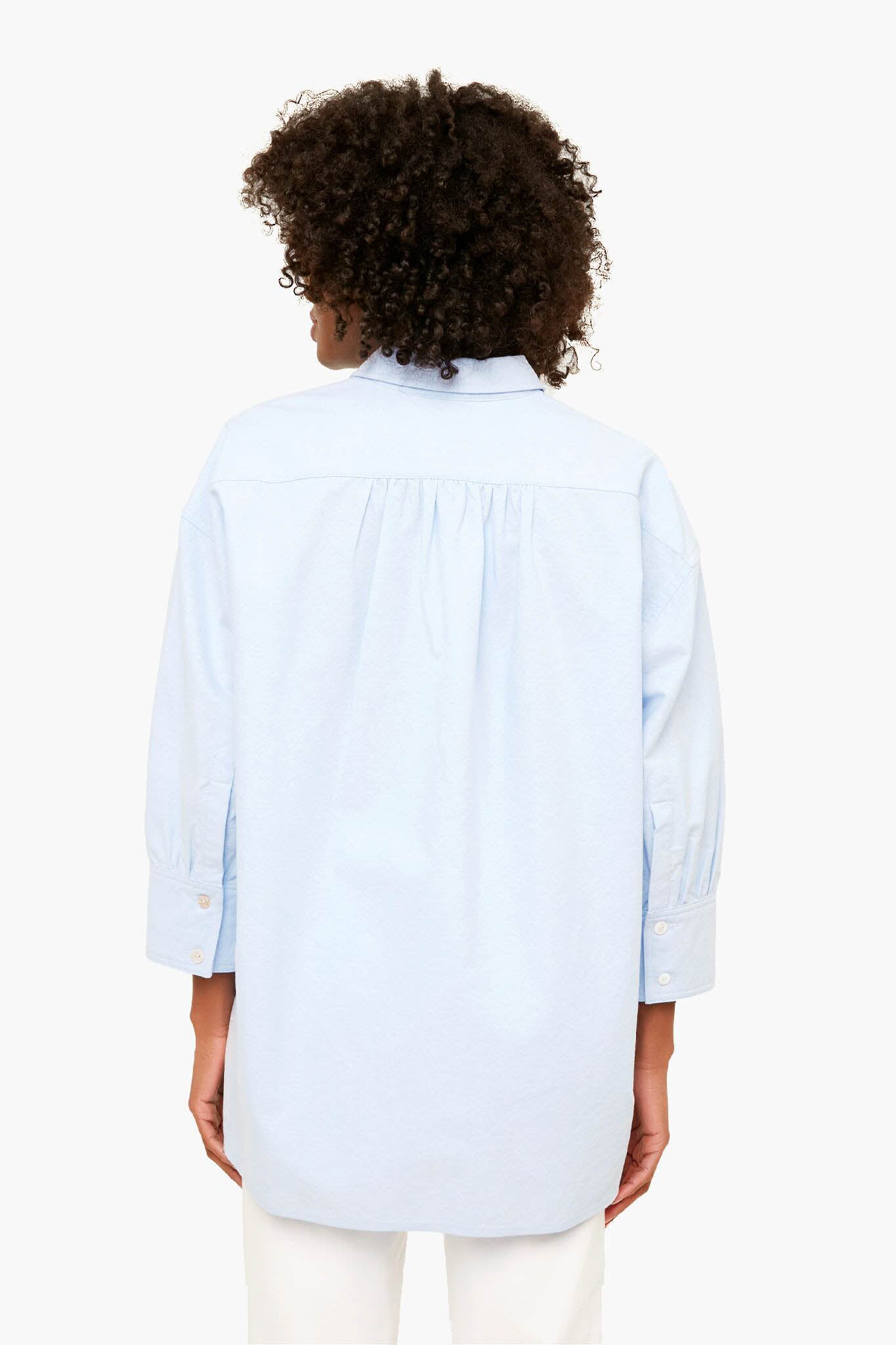 Blue Oxford Adair Boyfriend Shirt for Women - Casual Button Down Long Sleeve Shirt - Perfect for Office, Date Night & Everyday Wear