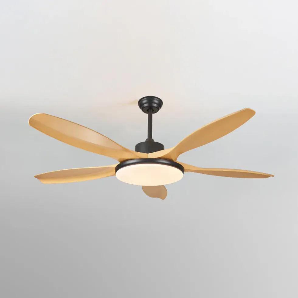 Modern Yellow LED Ceiling Fan with Light - Energy Efficient Quiet Bedroom Fan with Remote Control, 3 Speeds, Reversible Motor - Perfect for Bedroom, Nursery, Living Room & Home Office Cooling