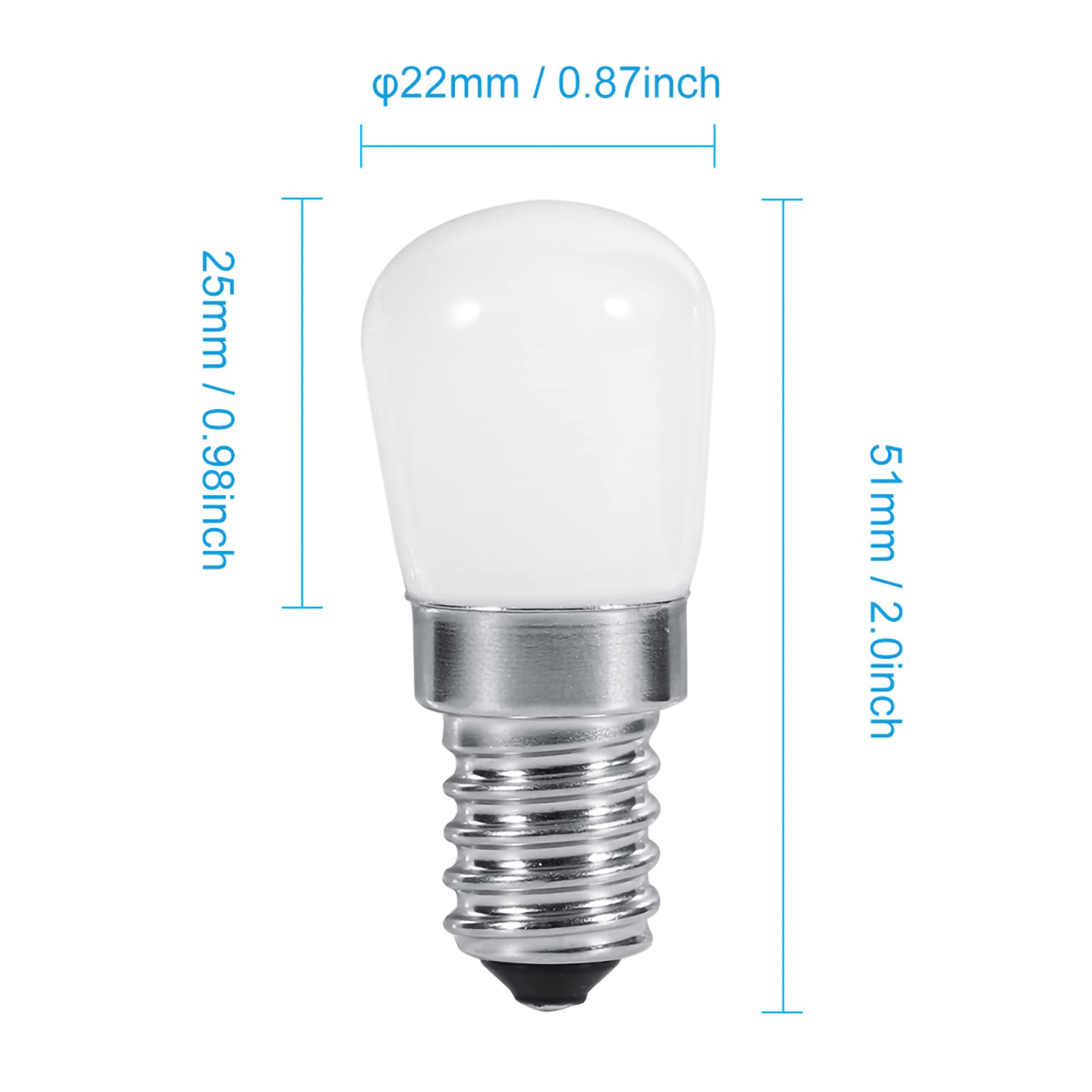 E14 1.5W SMD 2835 Mini LED Refrigerator Light Bulb - Cool White Replacement Fridge Lamp for Home Appliances | Perfect for Refrigerators, Freezers & Wine Coolers
