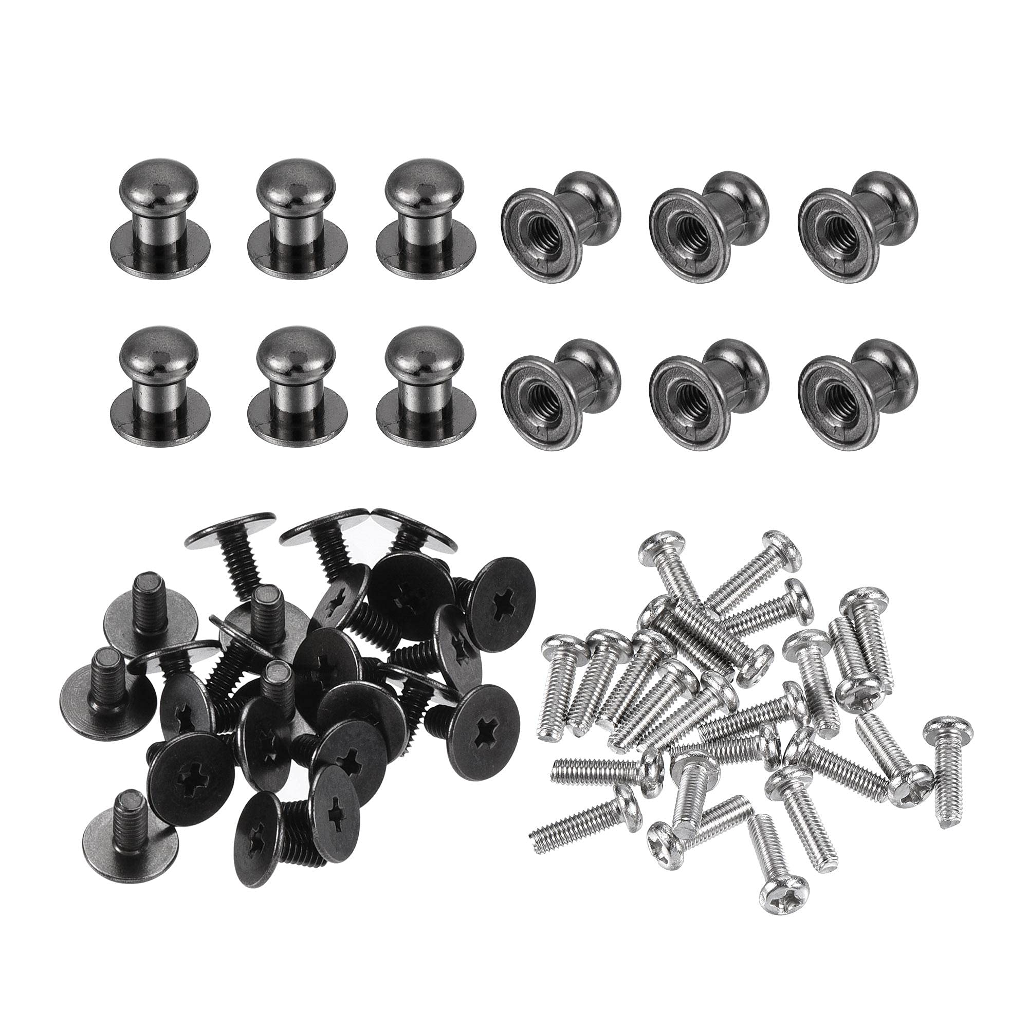 uxcell 6mm Round Knobs - 24pcs Zinc Alloy Drawer Pulls for Cabinet & Gift Box