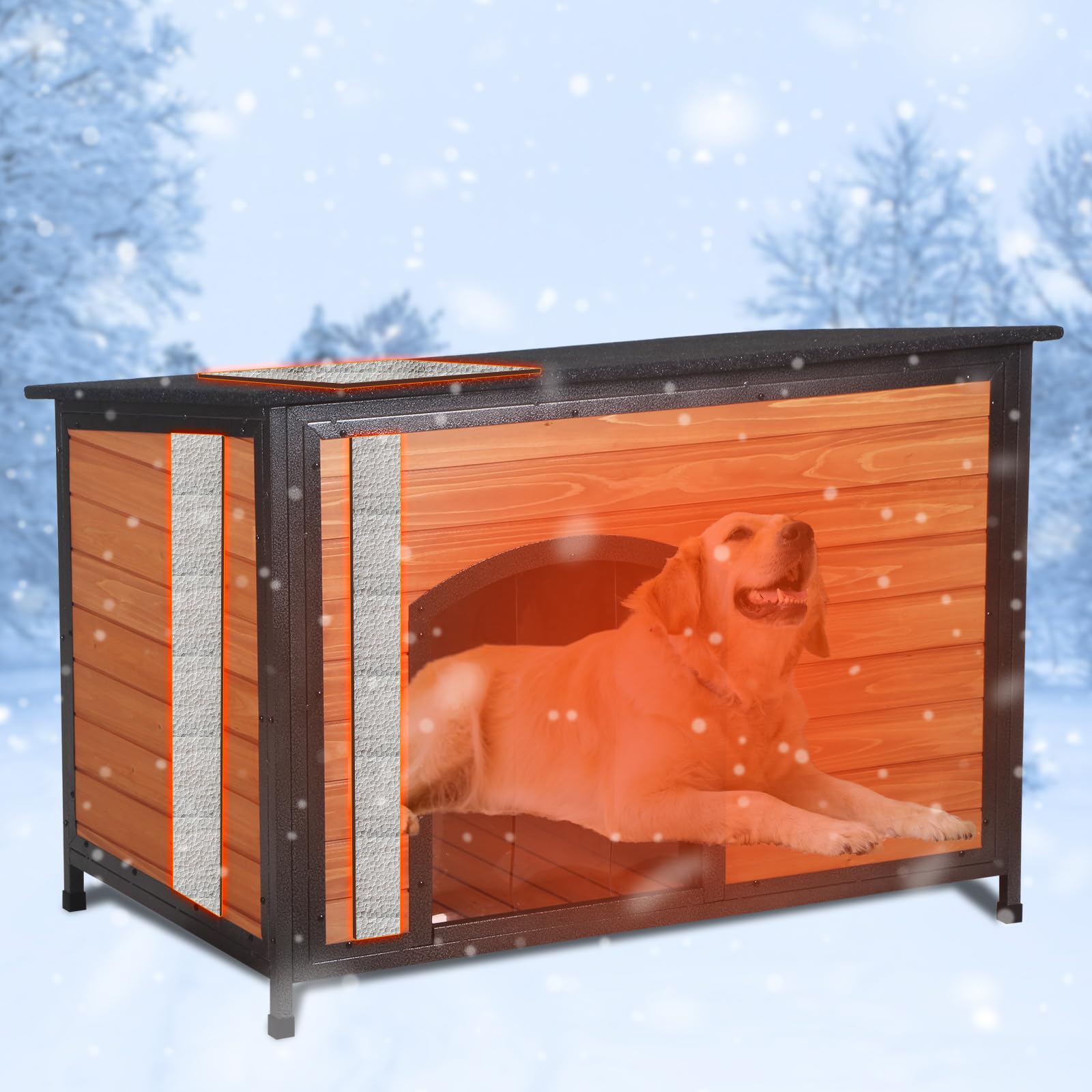 **Insulated Outdoor Dog House - 43.3