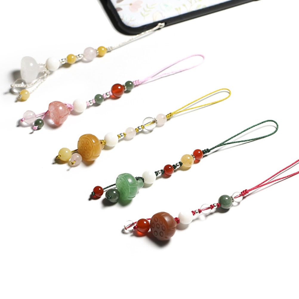 Jade Lotus Agate Phone Charm Strap - Elegant Decorative Cell Phone Pendant Accessory for iPhone Samsung Keychain, Car Keys & Bags | Perfect Gift for Women, Birthday, Party Favors & Everyday Carry