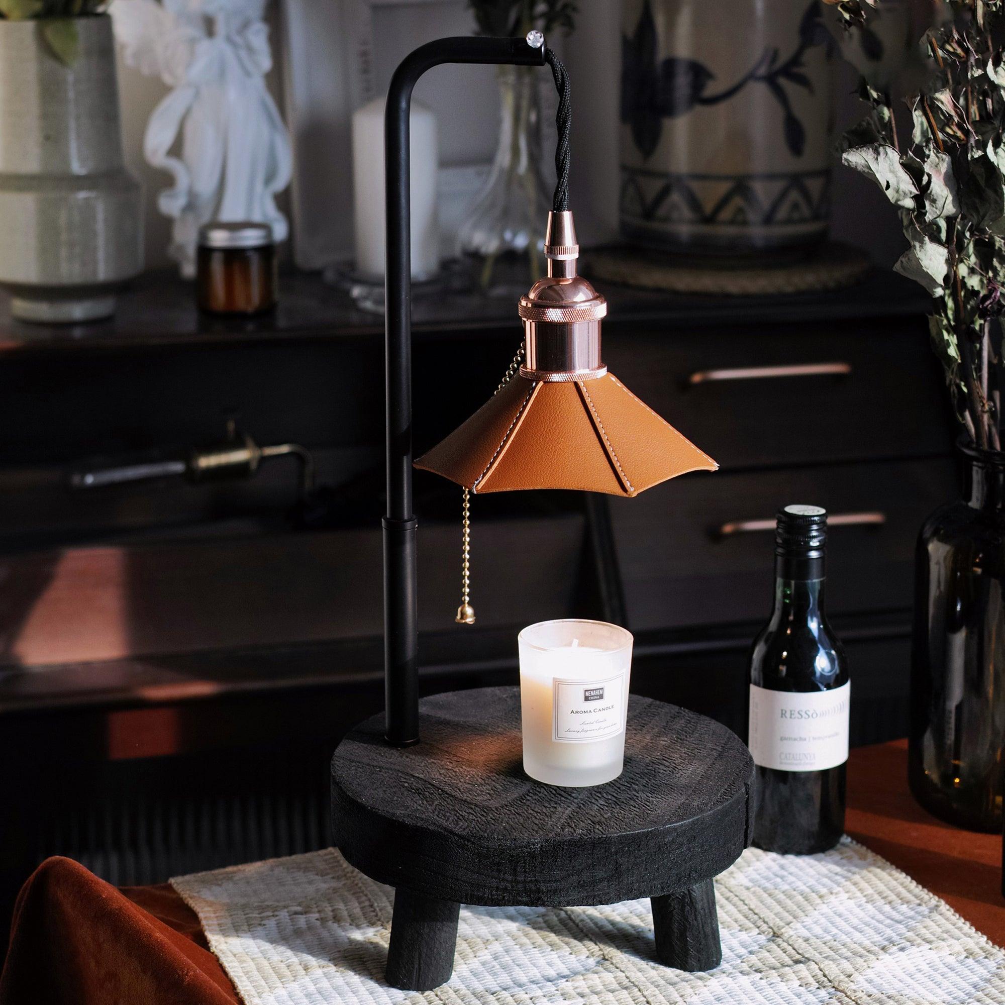 Handcrafted Cordero Wooden Stool Table Lamp - Rustic Home Decor for Living Room, Bedroom & Office - Adjustable Lighting for Reading & Ambiance