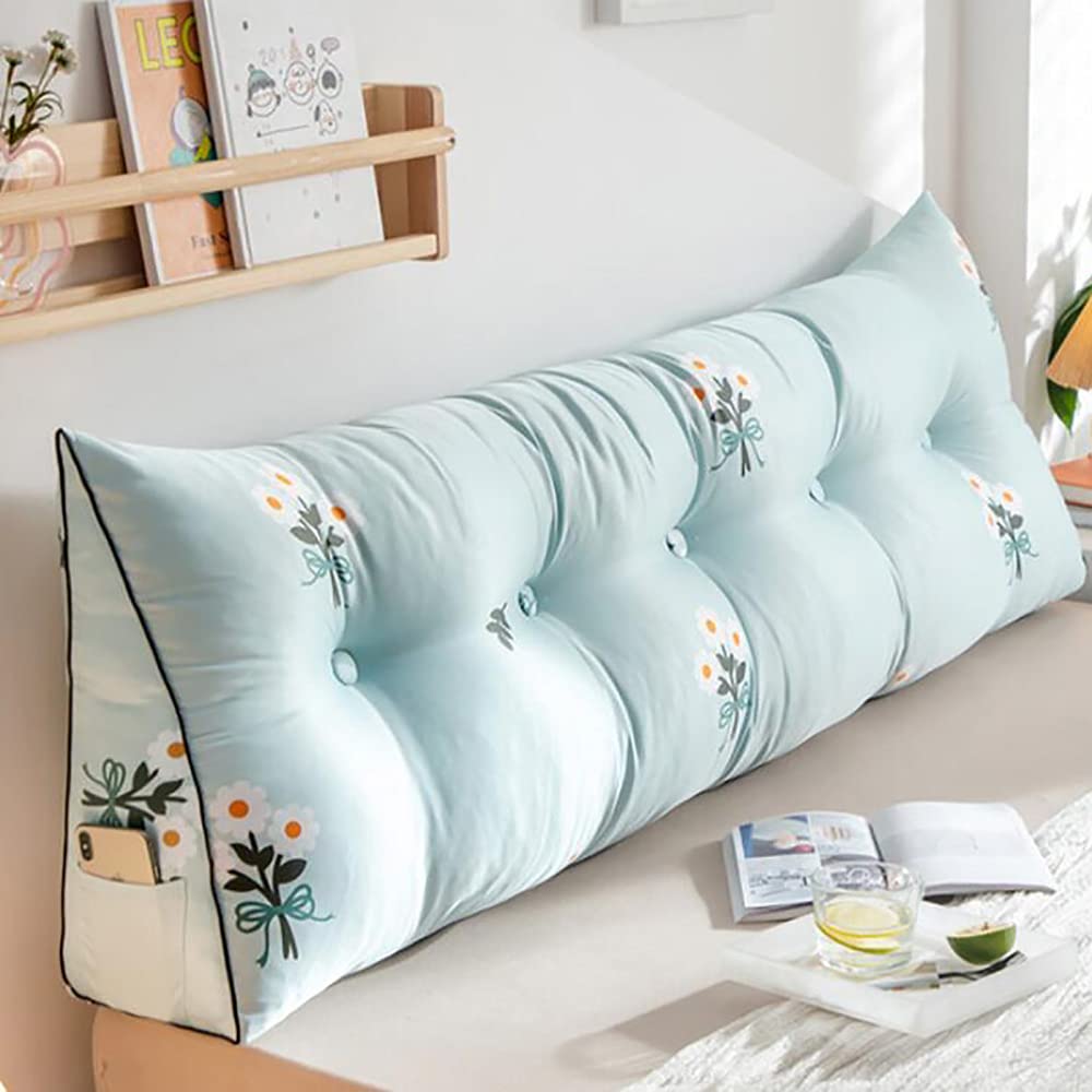 RUYII Large Silk-Like Cushion - 200×50CM Long Pillow for Bed Headboard, Tatami Backrest, Sofa & Floor Seating - Daisy Pattern Home Decor