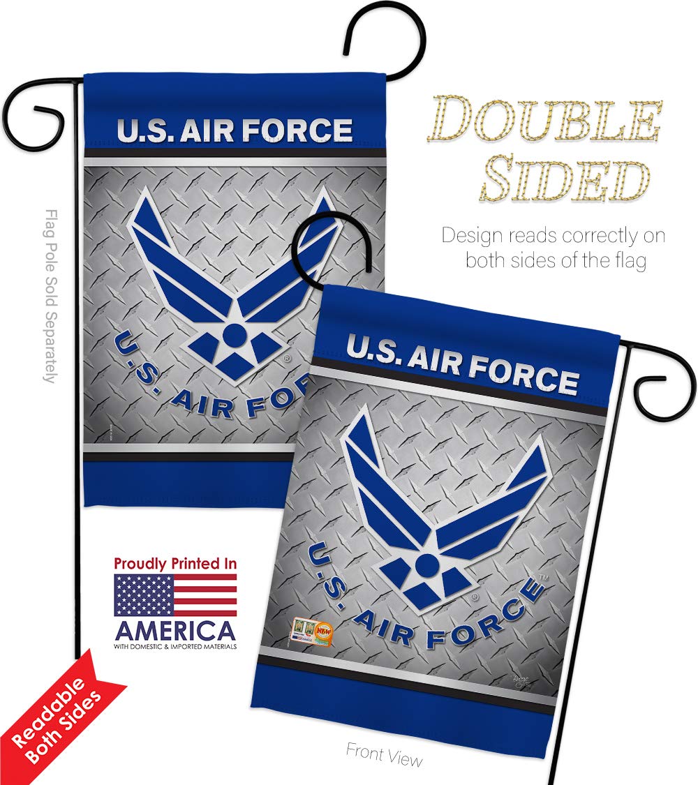 USAF American Military Garden Flag - Double-Sided Armed Forces Veteran Yard Banner 28x40 Inch - Patriotic Outdoor Decor for Home, Lawn & Memorial Day Celebrations - Made in USA