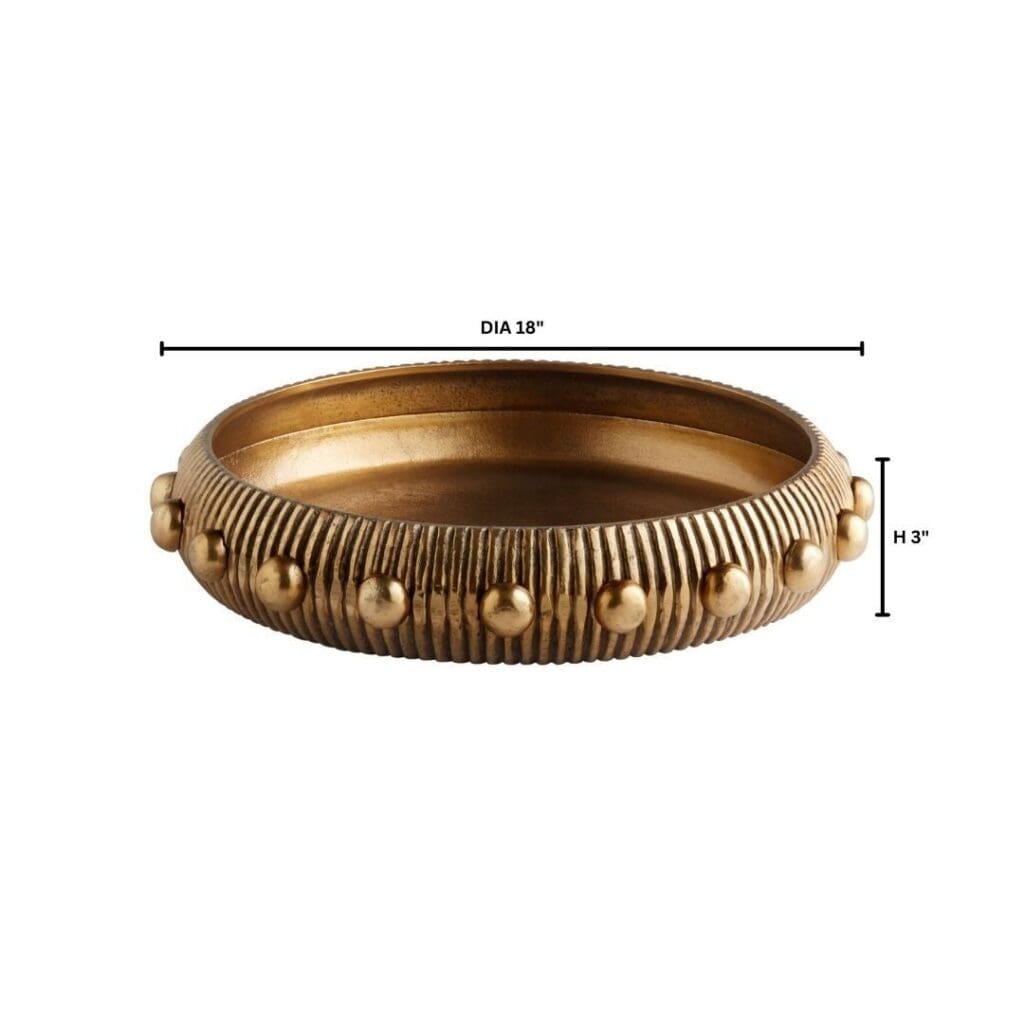 Cyan Design 11699 Small Antique Brass Batten Tray - Elegant Serving Tray for Dining, Kitchen, or Home Decor