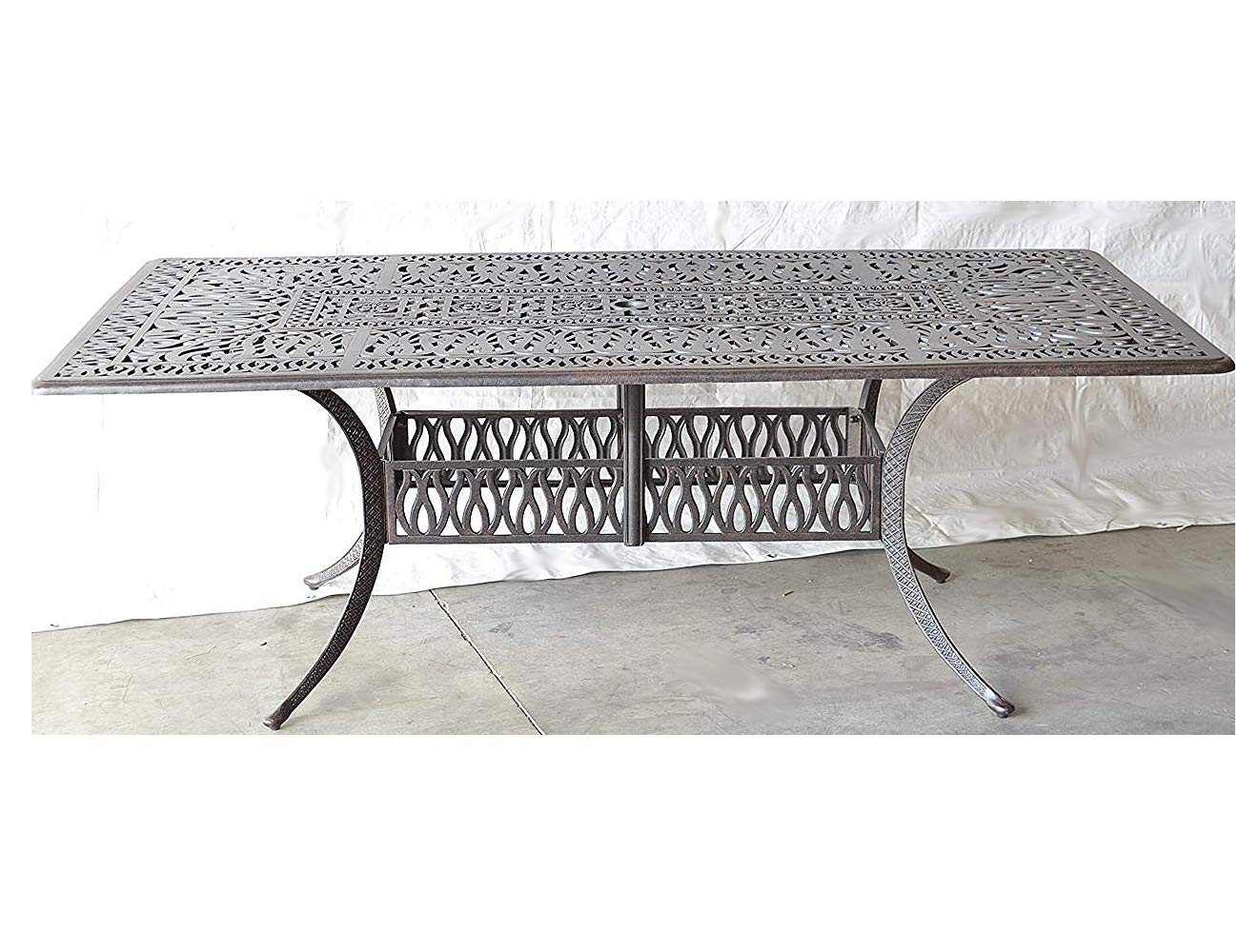 Elisabeth 9-Piece Cast Aluminum Outdoor Patio Dining Set with 44x84 Inch Rectangle Table - Durable Weather-Resistant Garden Furniture for Backyard, Poolside & Outdoor Entertaining