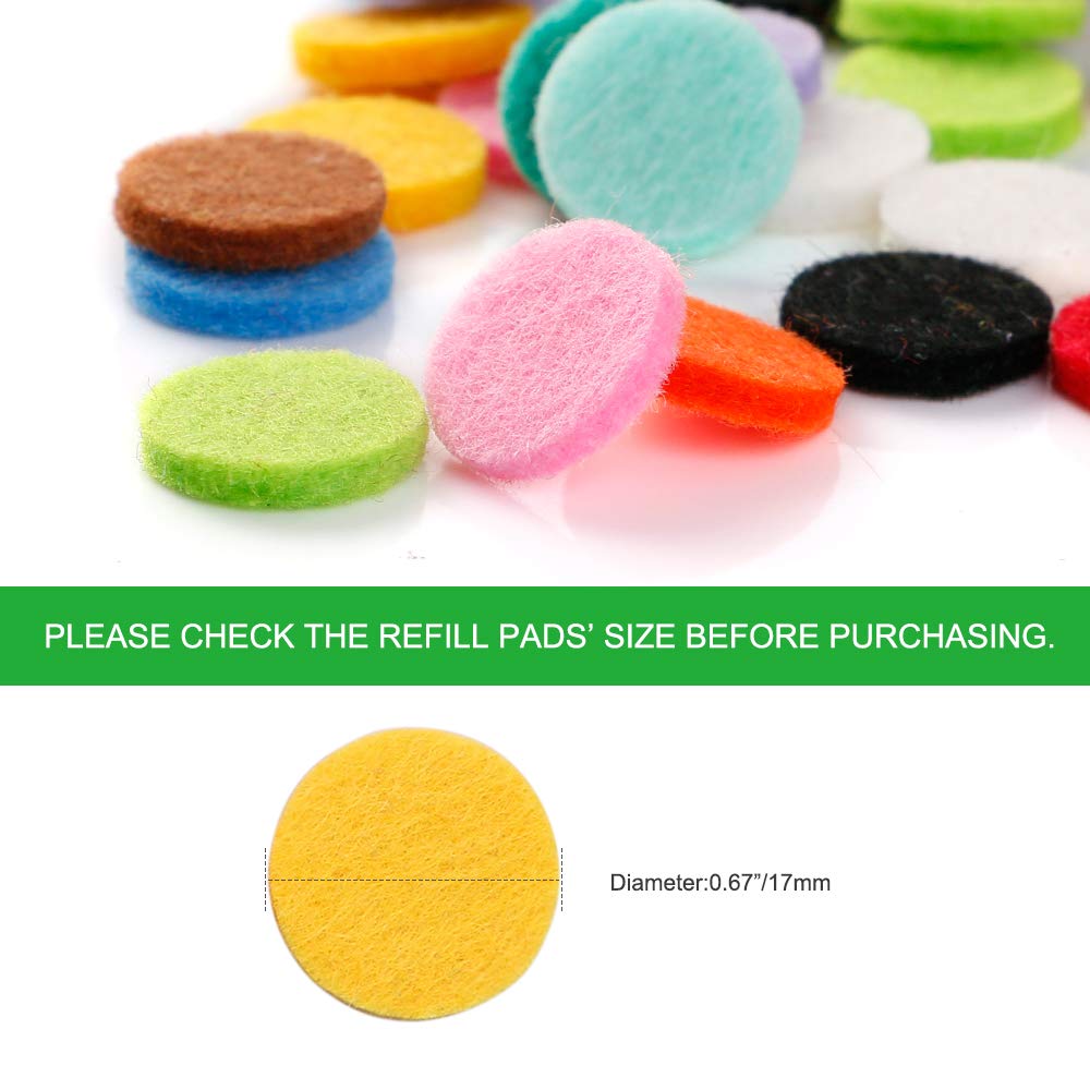 60 PCS Essential Oil Refill Pads - 0.67 Inch Aromatherapy Felt Pads for Diffuser Necklace, Bracelet & Car Vent Clip - Multi-Colored Replacement Pads for Relaxation, Stress Relief & Home Fragrance