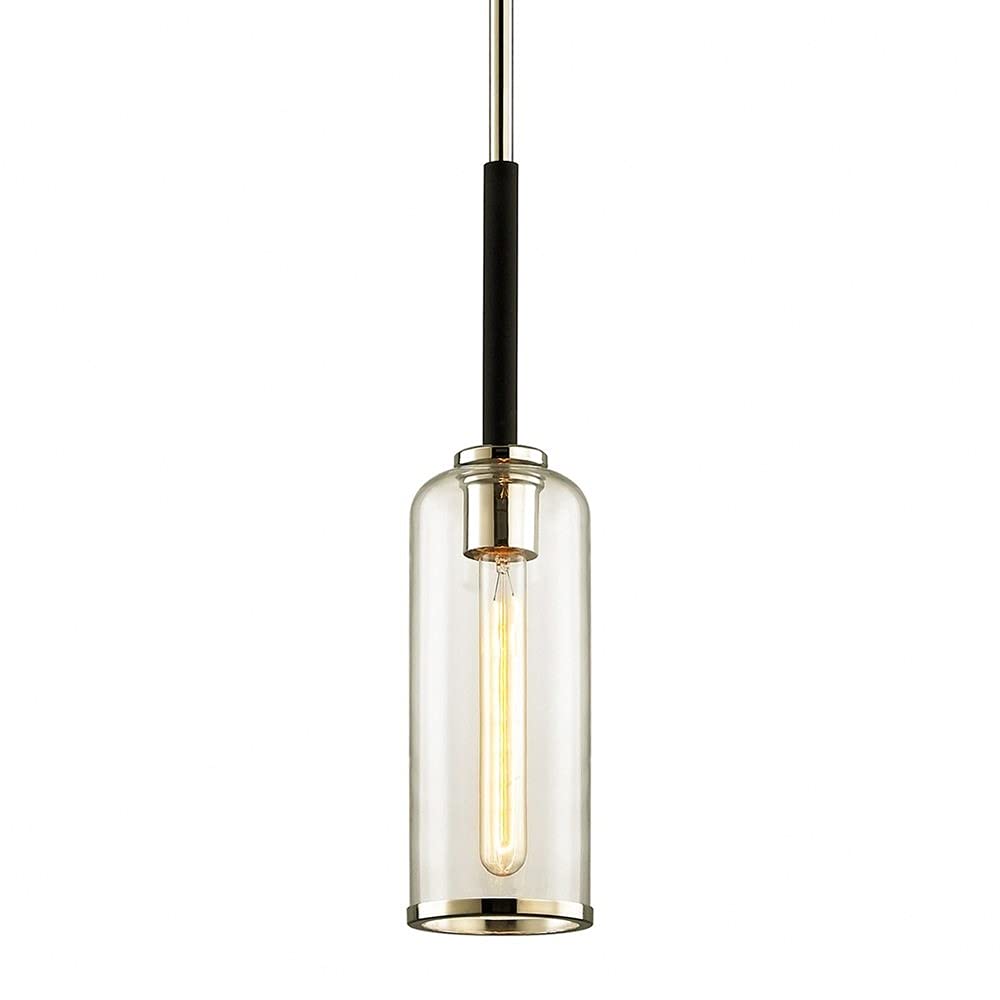 Troy Lighting F6273 Aeon One Light Pendant in Carbide Black - Modern Hanging Fixture for Kitchen Island, Dining Room, or Entryway Lighting