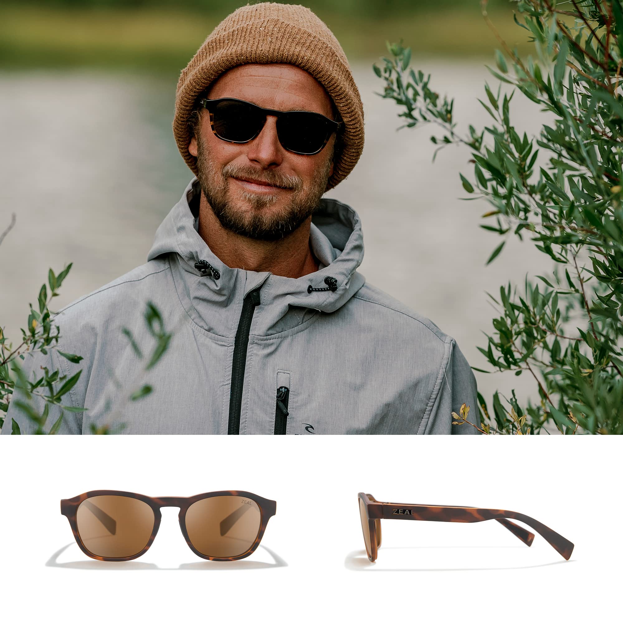 Zeal Optics Dawn Polarized Sunglasses - Eco-Friendly Plant-Based Frame - UV Protection for Outdoor Activities, Hiking, and Beach Adventures