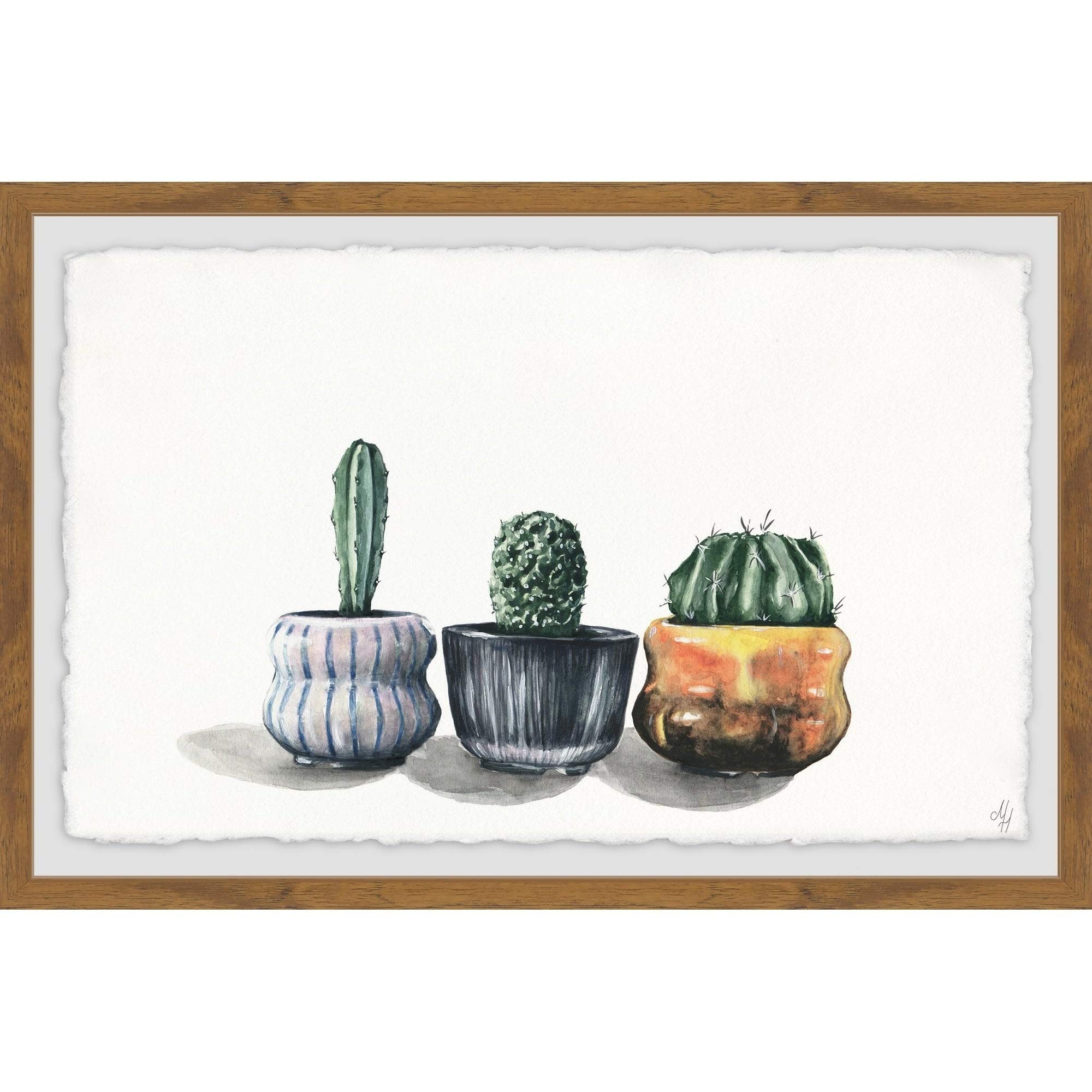 Marmont Hill Handmade Rounded Pots Framed Print - 24x16 Inches Wall Art for Living Room, Bedroom & Office Decor