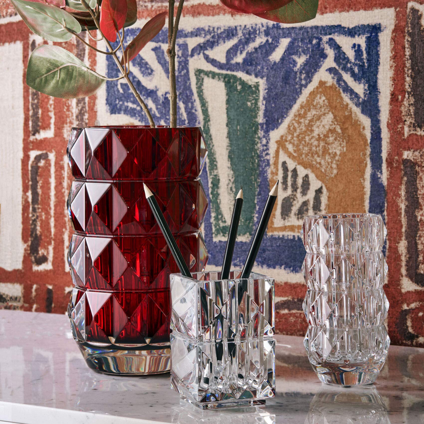 Baccarat Crystal Louxor Clear Pencil Holder #2813157 - Elegant Desk Organizer for Office & Home Decor