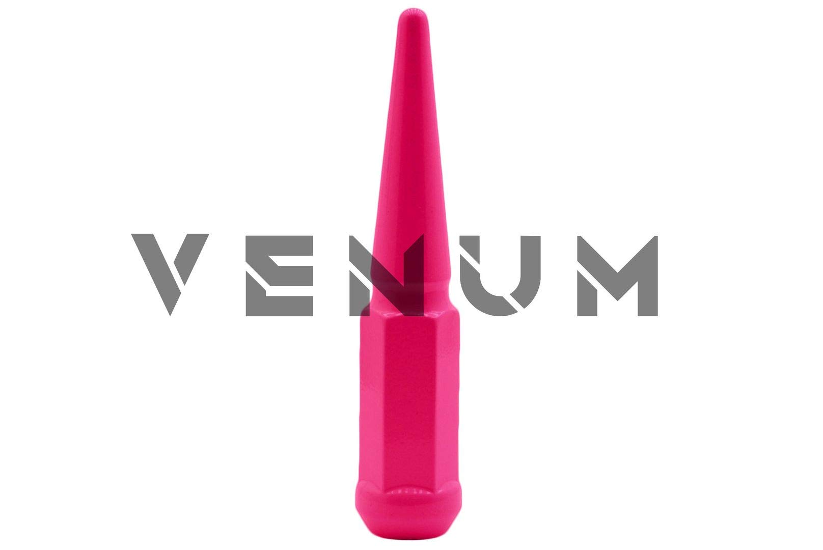 20 Pc M14x1.5 Hot Pink Spike Lug Nuts - Powder Coated - 4.5