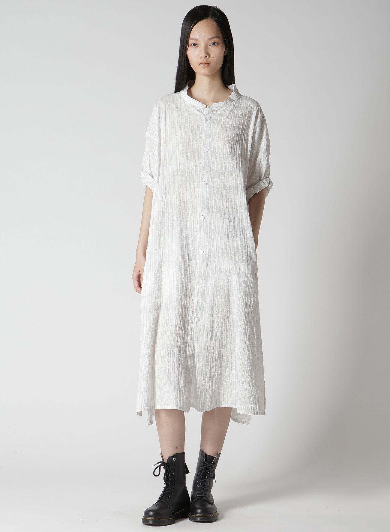 Stylish Cotton Voile Rolled Up Half Sleeve Stripe Dress for Women - Perfect for Summer Outings, Beach Vacations & Casual Wear