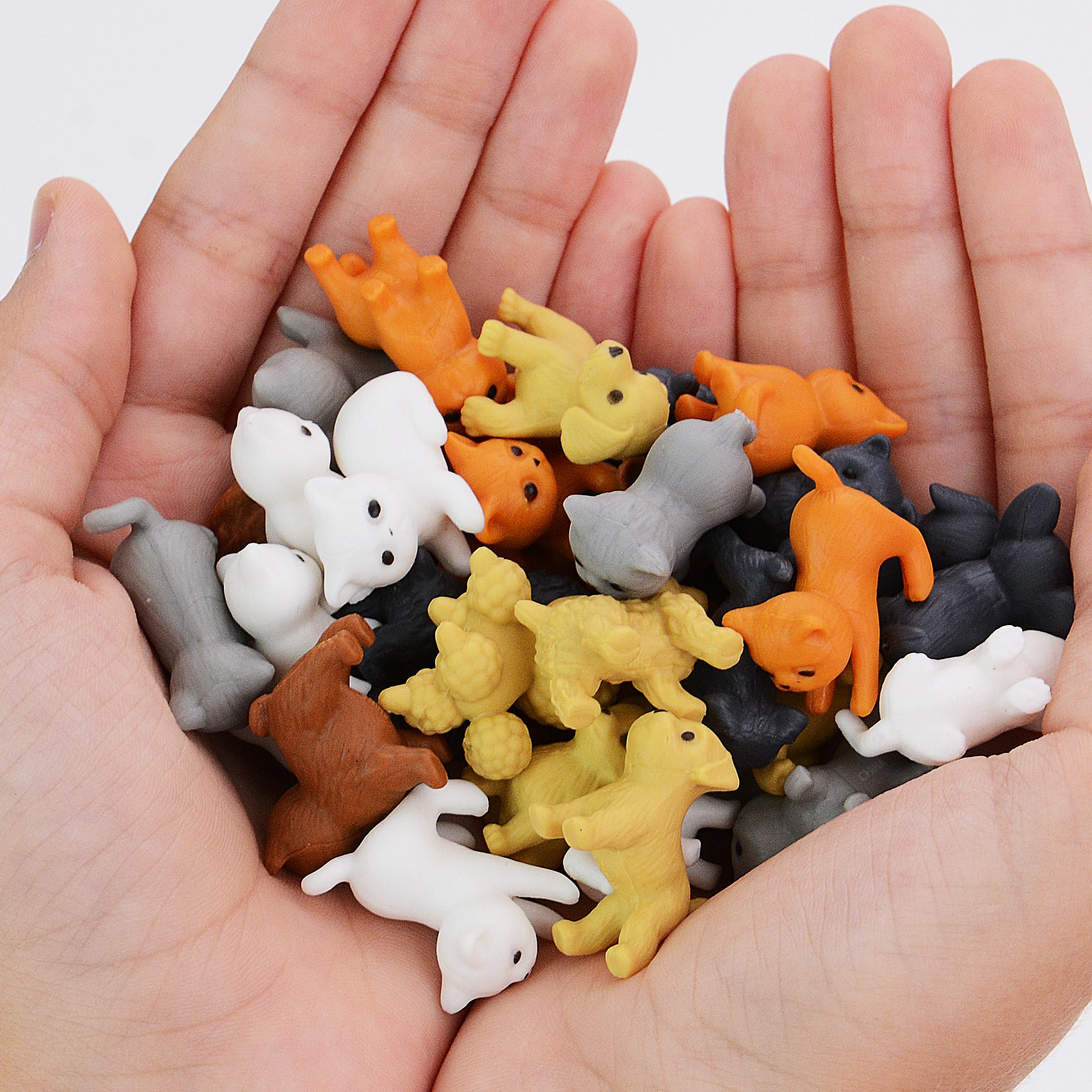 25PCS Mini Plastic Animal Figurines - Small Dog & Cat Toys for Kids Classroom Prizes, Easter Gifts, Party Favors | Bulk Tiny Pet Toys for Sensory Play, Reward System & Collectibles
