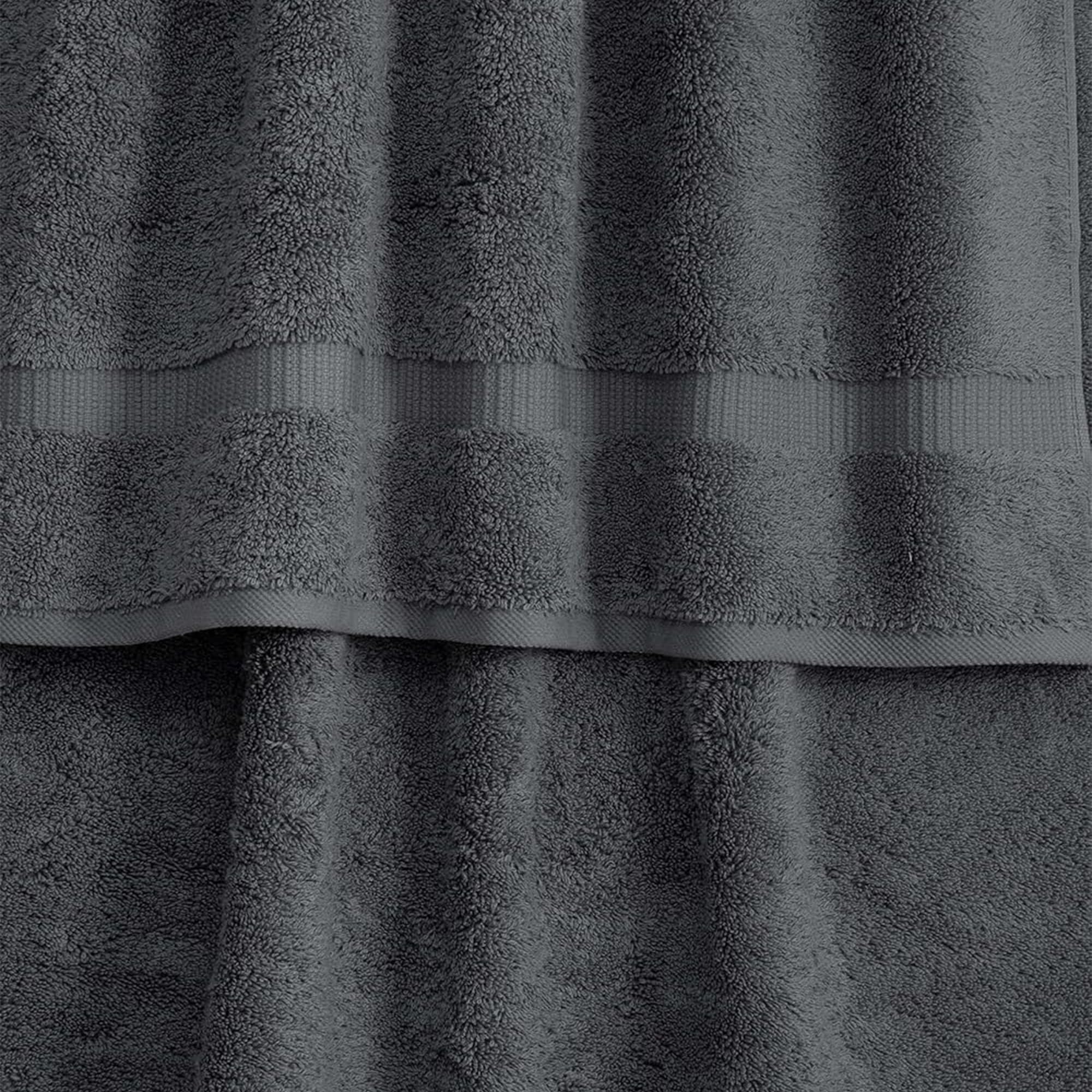 Premium 6-Piece Turkish Cotton Towel Set - Ultra Soft & Absorbent Bath, Hand Towels & Washcloths (Gray) | Quick Drying Luxury Towels for Spa, Hotel & Home Use