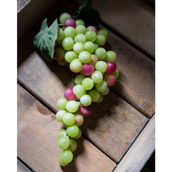 12 Pack Artificial Round Grape Bunch Decor - Green & Rose Faux Grapes for Wedding Centerpieces, Table Decorations, and Home Styling
