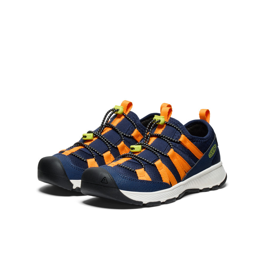 Motozoa Big Kids' Sneakers - Navy Blue & Bright Marigold Color | Comfortable Athletic Shoes for School, Running, and Outdoor Play