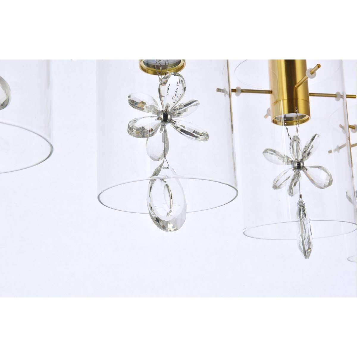 Luxury Hana 5-Light Gold Pendant Light Fixture for Living Room, Kitchen, Bedroom & Hallway - Modern Ceiling Lighting for Dining Room, Foyer & Entryway