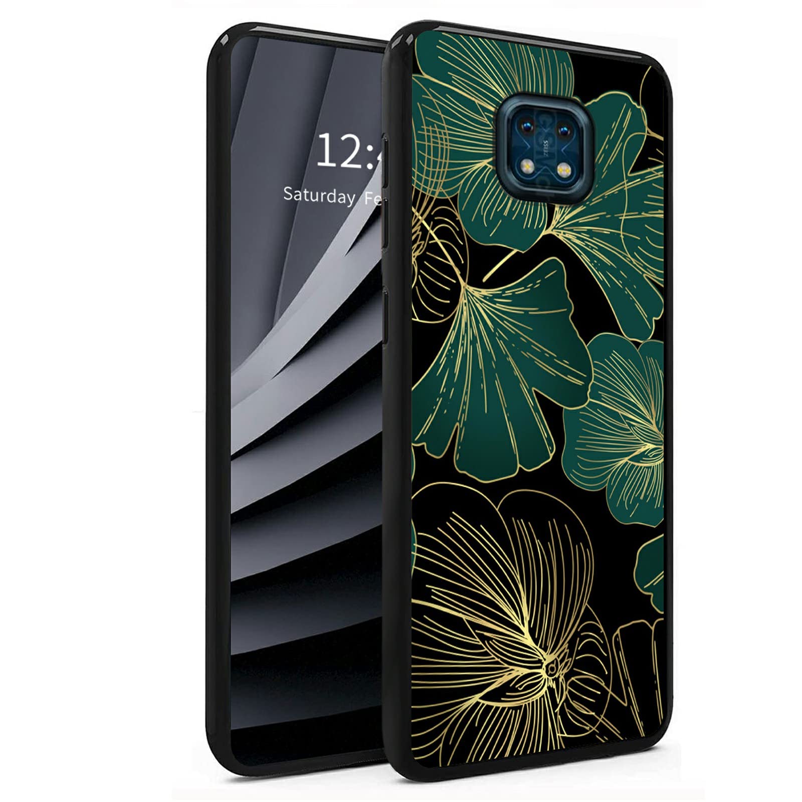 Premium Slim TPU Bumper Phone Case for Nokia XR 20 - Soft Rubber Silicone Cover with Artistic Leaf Pattern Design | Perfect for Everyday Protection & Style