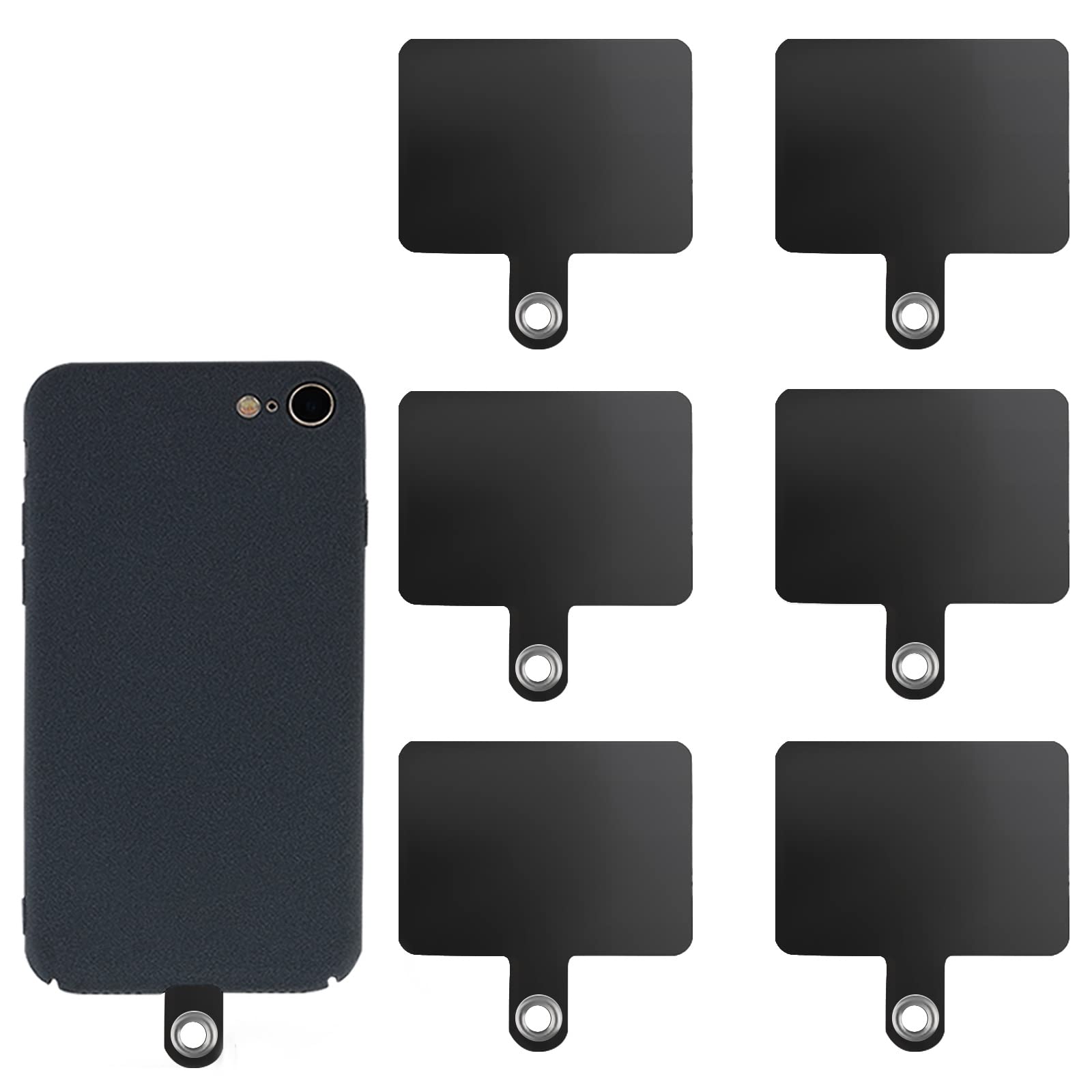 SAVITA 6-Piece Phone Strap Patch Set - Transparent Neck Strap Holder for Most Smartphones | Secure Phone Lanyard Accessories for Travel, Work & Outdoor Activities