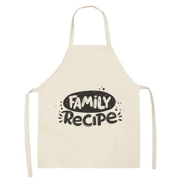 3D Printing Garden Apron Dress for Women - Fun Kitchen Letter Alphabet Design, Cotton Linen Bibs for Cooking, Cleaning, and Household Chores