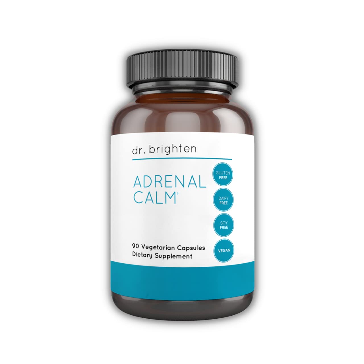 Dr. Brighten Adrenal Calm Supplement - Stress Relief & Better Sleep with Ashwagandha, B Vitamins, Lemon Balm & Amino Acids - Supports Cortisol Balance & Relaxation - Non-GMO, 90 Capsules - Perfect for Daily Stress Management & Nighttime Relaxation