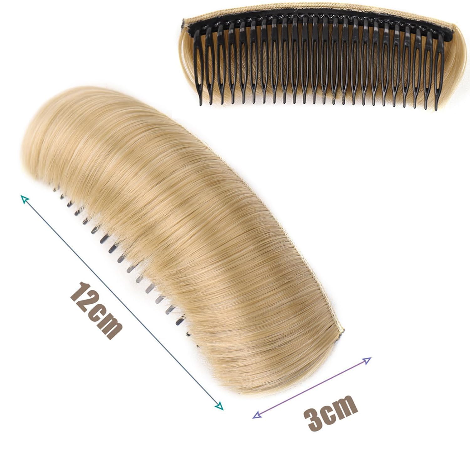 Invisible Fluffy Hair Pad for Volume & Styling - Blonde & Black Hair Extensions for Princess Look | Perfect for Weddings, Parties & Daily Hairstyling