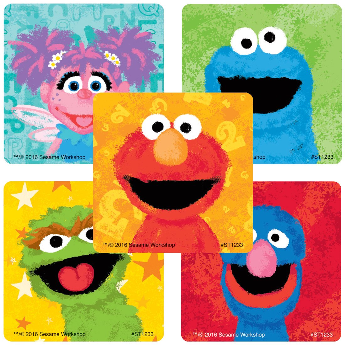 SmileMakers Sesame Street Chalk Stickers - 100pc Pack - Fun Classroom Rewards & Party Favors - Perfect for Kids' Activities, Birthday Gifts & Teacher Incentives