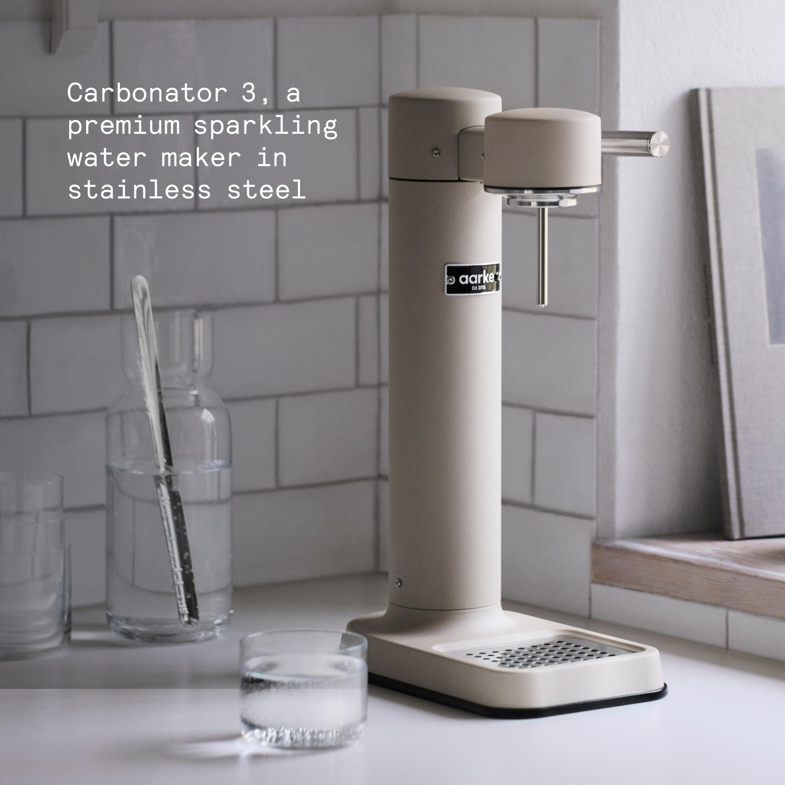 Aarke Carbonator III - Premium Sparkling Water Maker with 800mL BPA-Free PET Bottle, Stainless Steel Home Carbonation System for Healthy Drinks | Perfect for Kitchen, Office & Party Use