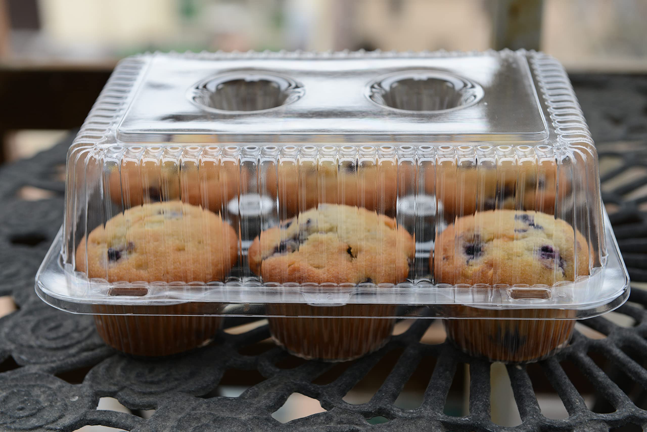 150-Pack Clear Plastic 6-Compartment Muffin Containers | Disposable Cupcake Boxes with Hinged Lid | Durable 6-Cavity Bakery Holders for Wedding, Party & Takeout | Perfect for Cupcake Display, Dessert Storage & Food Transportation