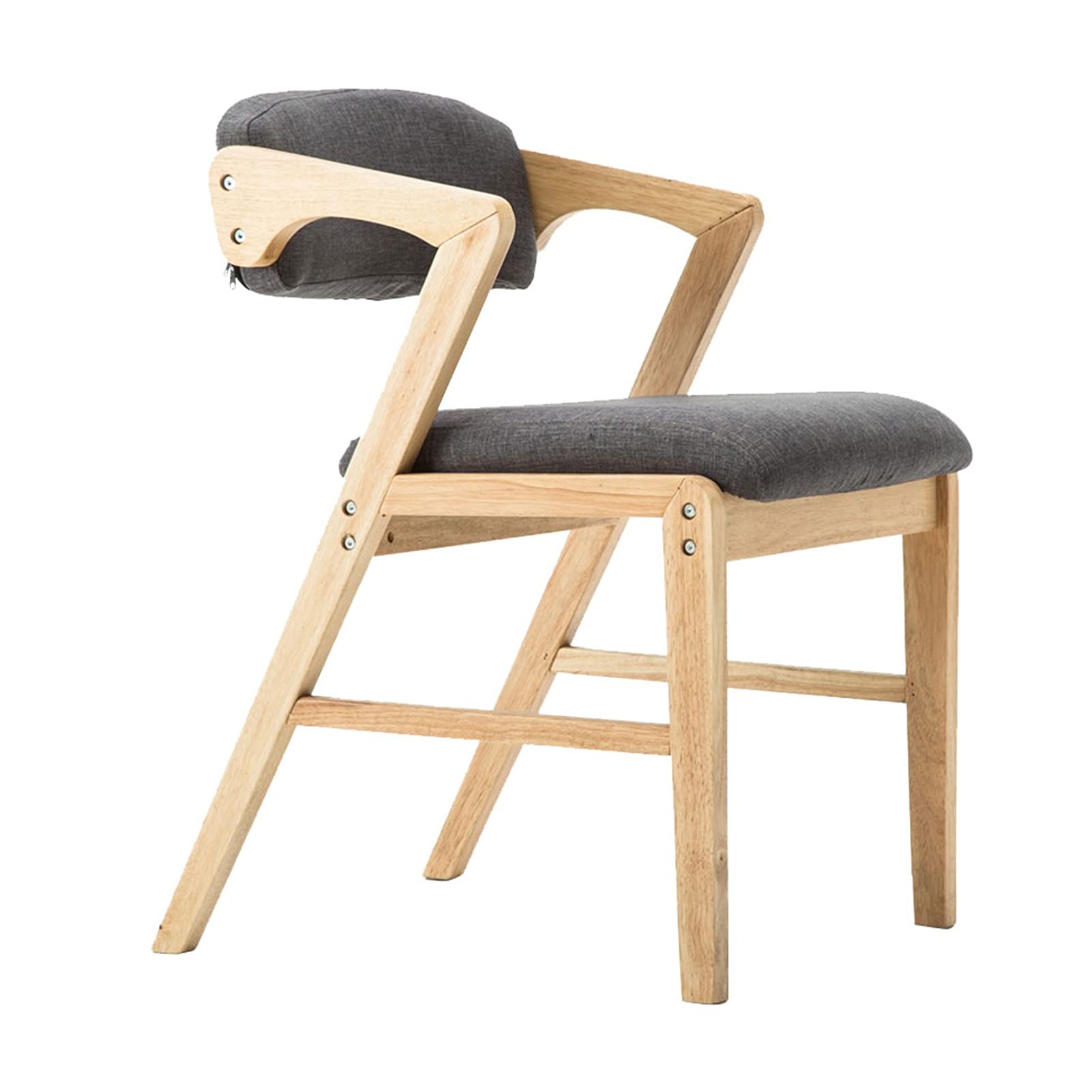 SJWA Linen Upholstered Dining Chair - Grey - Comfortable & Durable Living Room, Bedroom, Reception Armchair for Home & Office Use