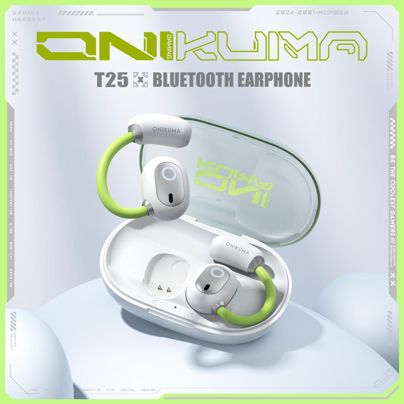 ONIKUMA T25 Wireless Open Ear Bluetooth Headphones - HiFi Stereo Sound, Clear Call Mic, Smart Touch Control, 30H Playtime - Ultra Comfortable Air Conduction Earbuds for Running, Workout, Gym & Outdoor Sports (Black)