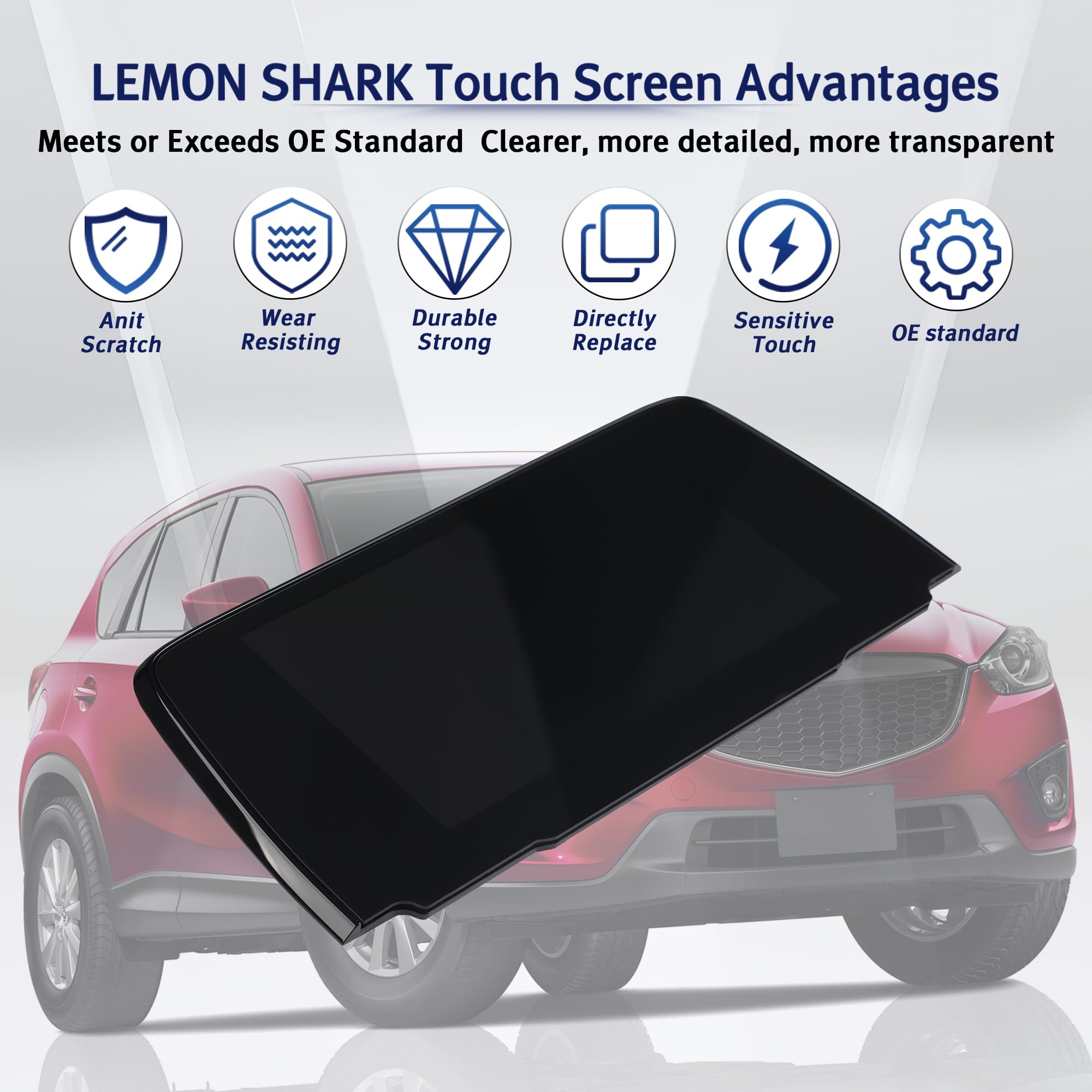 LEMON SHARK 7 Inch Touch Screen Car Stereo for Mazda CX-5 2017-2021 - Android Auto & Apple CarPlay Navigation System with LCD Display & Installation Frame - Perfect for Upgrading Your CX-5 Infotainment System