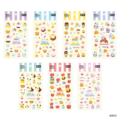 BT21 Clear Sticker Sweetie RJ - Cute Korean Character Vinyl Decals for Laptop, Phone, Water Bottle & DIY Crafts - Perfect for K-Pop Fans and BTS Merch Collectors