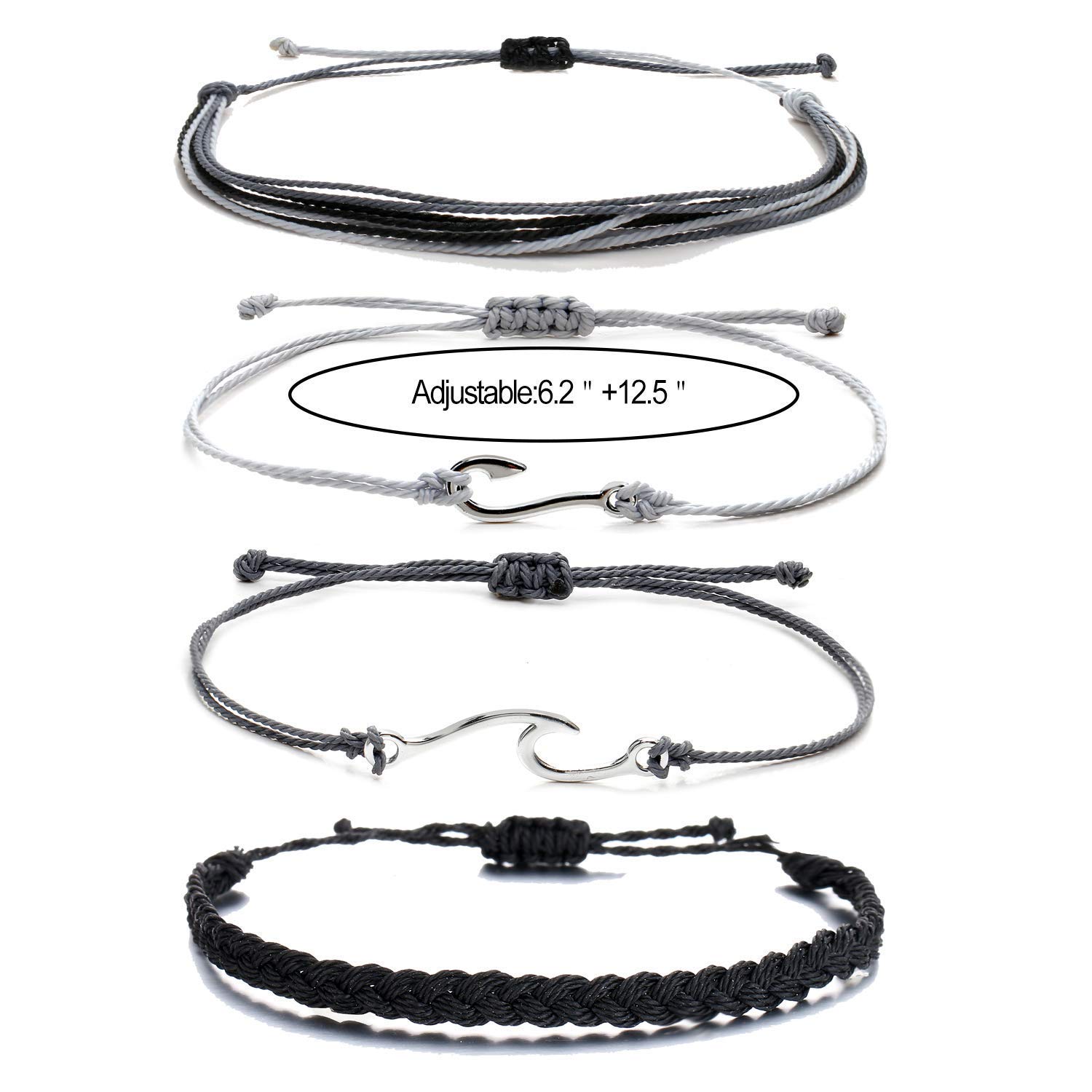 Blue Friendship Bracelets for Women - Adjustable Boho Bracelets, Sunflower Cute Bracelets, Stackable Surfer Beach Summer Essentials - Perfect for Gifts, Stocking Stuffers & Beach Vacations