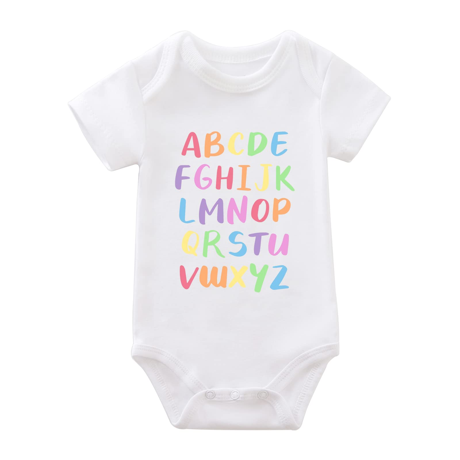 Funny Alphabet Baby Bodysuit - Unisex Newborn Onesie Romper for Boys & Girls 0-24 Months | Perfect for Playtime, Photo Shoots & Everyday Wear