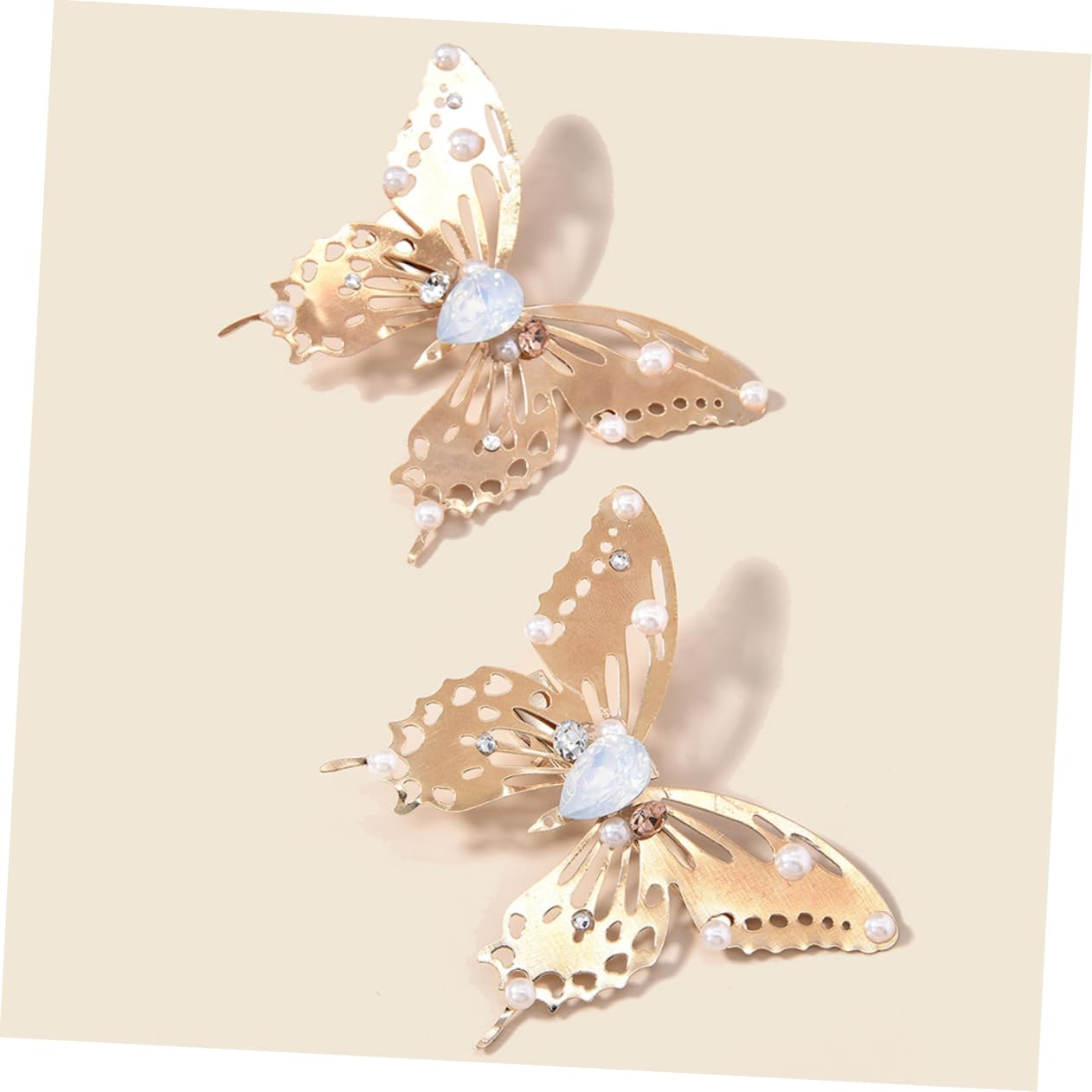Mikinona 2-Pack Butterfly Hair Clips for Women & Girls - Small Decorative Barrettes, Alloy Fairy Hairpins for Everyday Wear, Parties & Weddings