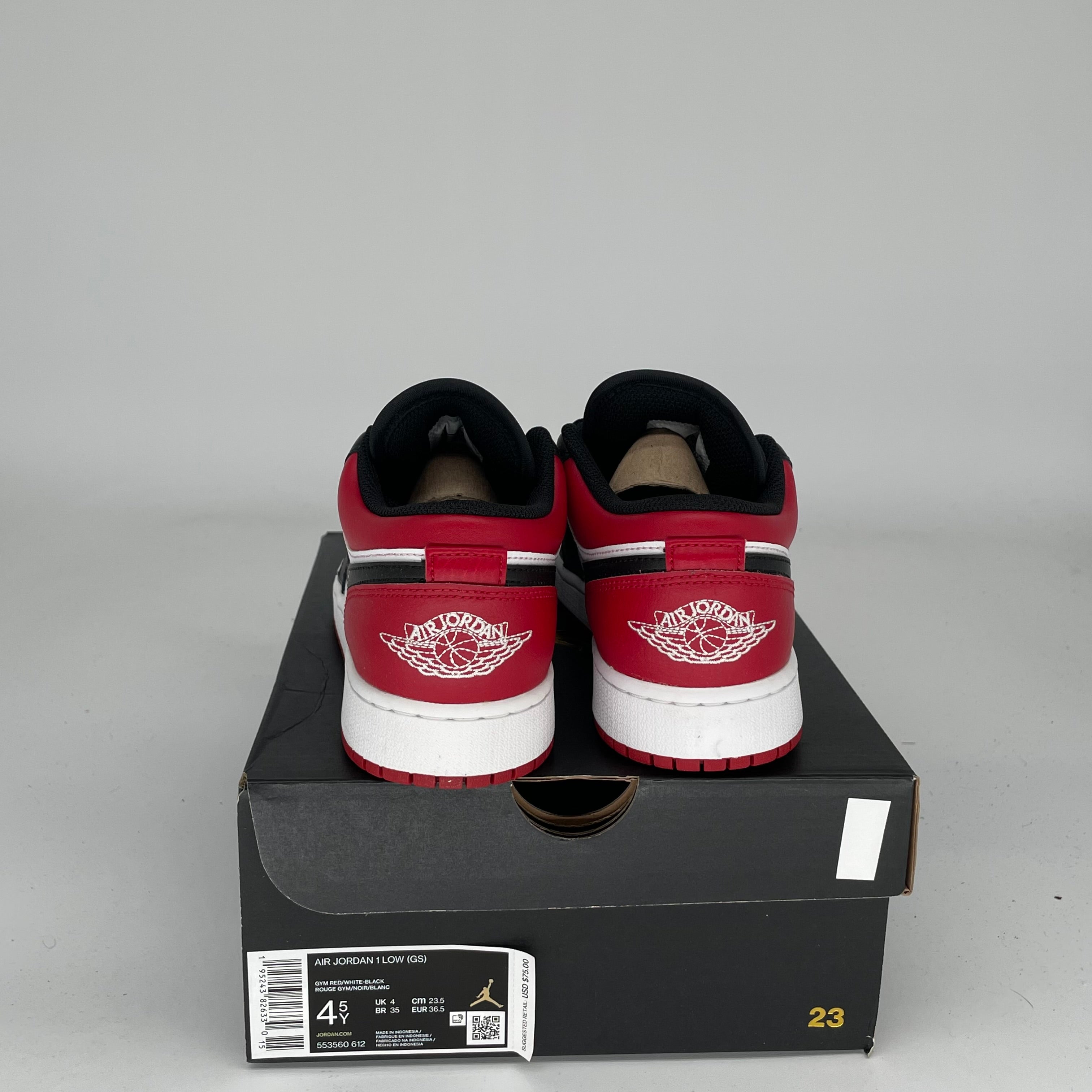 Original Air Jordan 1 Retro High OG 'Bred Toe' Basketball Shoes - Size 4.5Y (553560-612) - Perfect for Sneaker Collectors & Streetwear Fashion