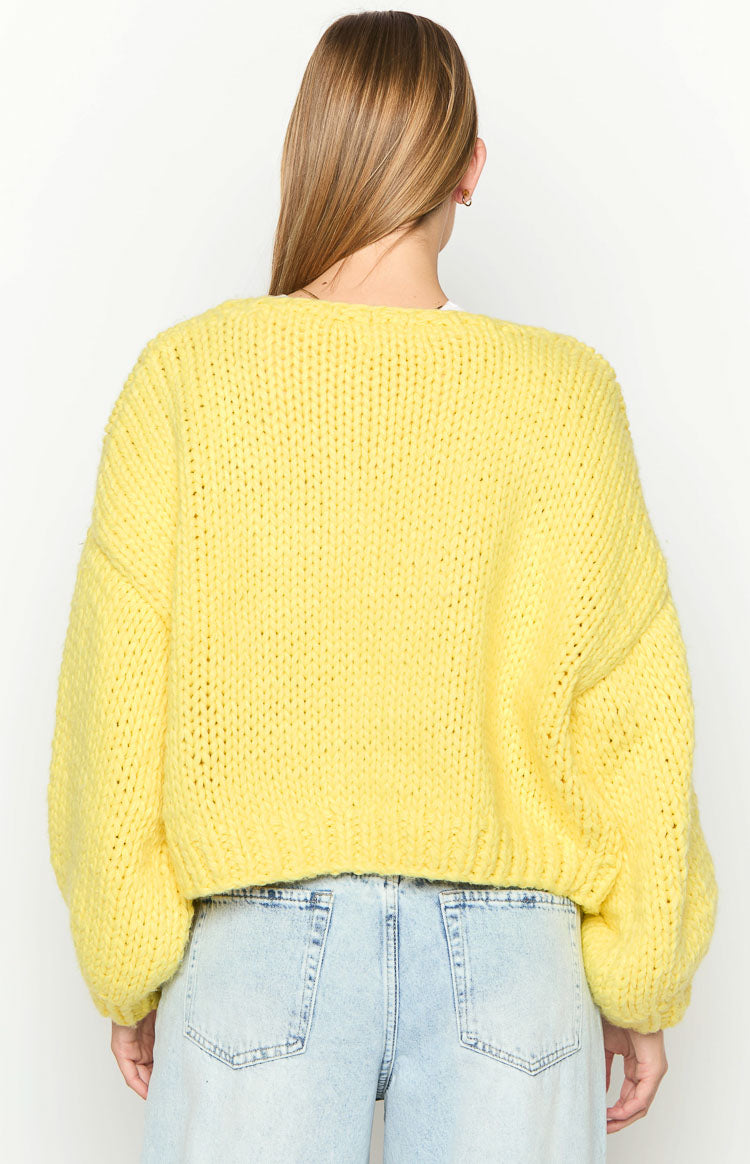 Stylish Yellow Knit Cardigan for Women - Cozy Fall & Winter Fashion - Perfect for Casual Outfits, Office Wear, and Coffee Dates