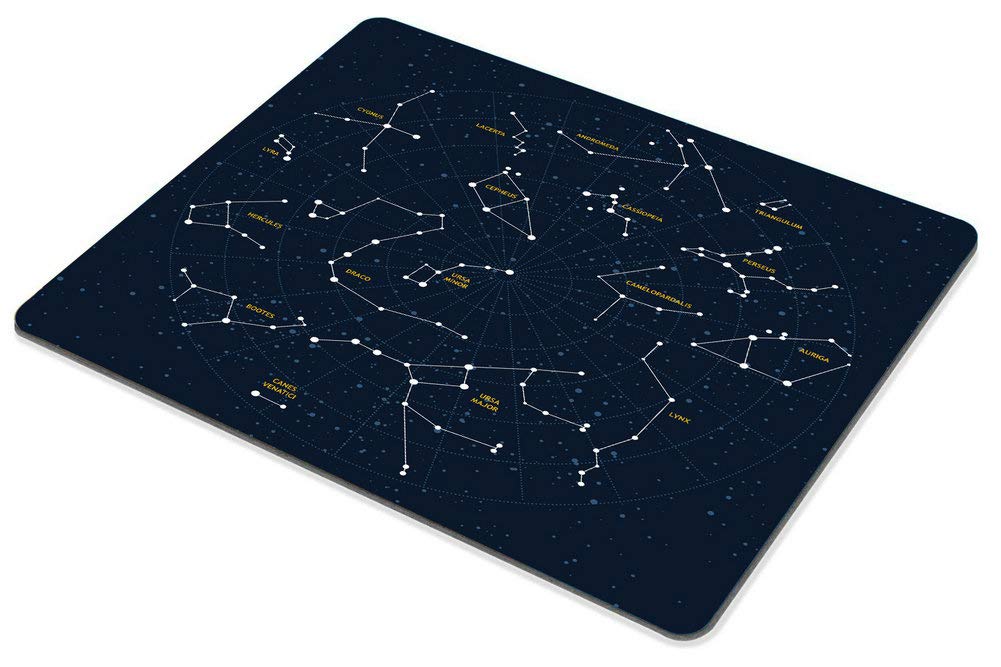 Custom Smooffly Sky Map Mouse Pad with Constellations - Non-Slip Rubber Gaming Mouse Mat for Computer & Laptop - Perfect for Office, Gaming & Astronomy Enthusiasts