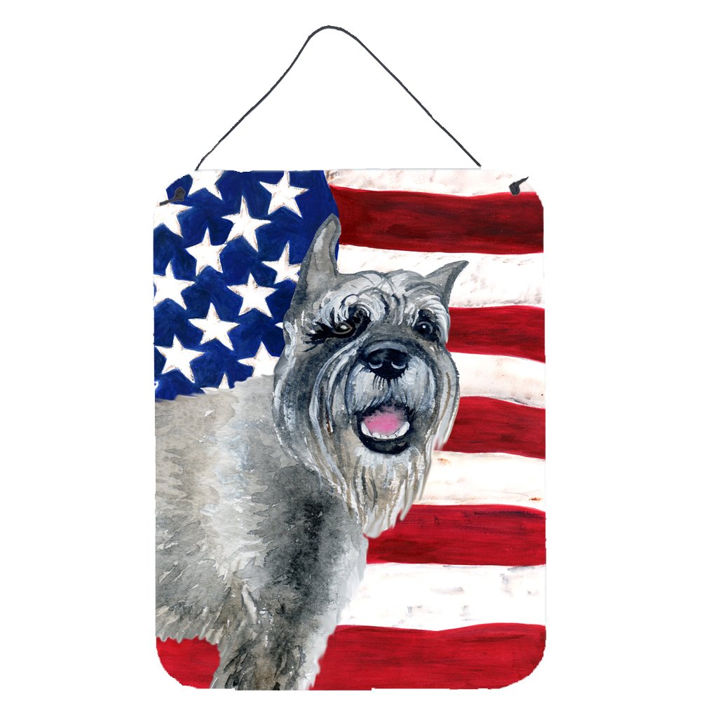 Patriotic Schnauzer Metal Wall Art - 12x16 Inch Aluminum Sign for Kitchen, Bar, Bathroom & Front Door Decor | Home & Office Wall Hanging | Perfect for Dog Lovers & American Theme Decor