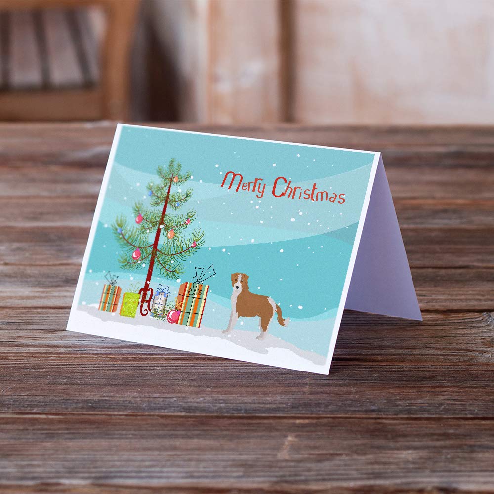 Kromfohrlander Christmas Tree Blank Greeting Cards - Pack of 8 A7 Size 5x7 Note Cards with Envelopes | Whimsical Holiday Cards for Christmas Wishes, Party Invitations & Festive Correspondence
