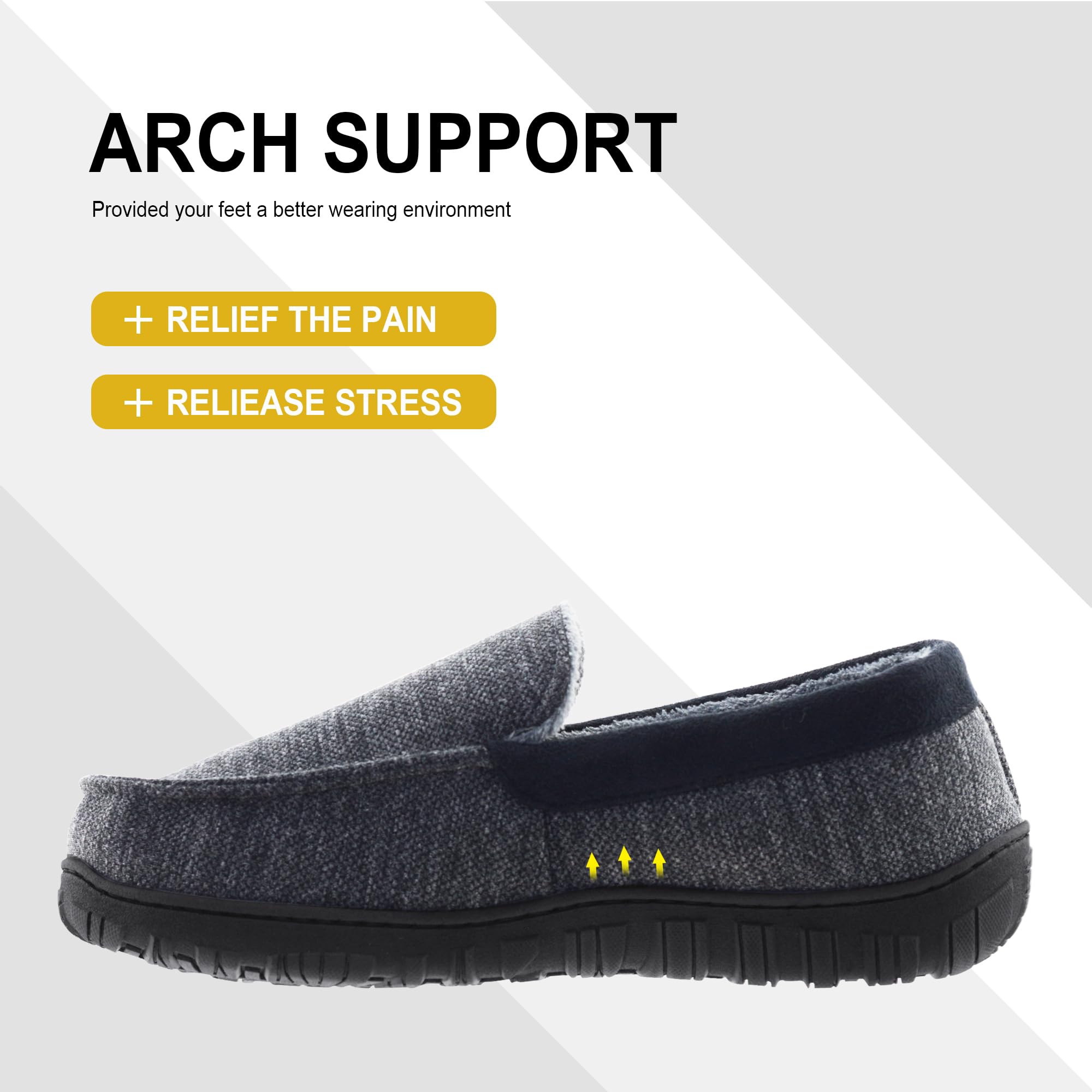 Men's Comfortable Indoor Outdoor House Slippers - Soft & Supportive Home Shoes for Relaxing, Lounging & Quick Outdoor Errands