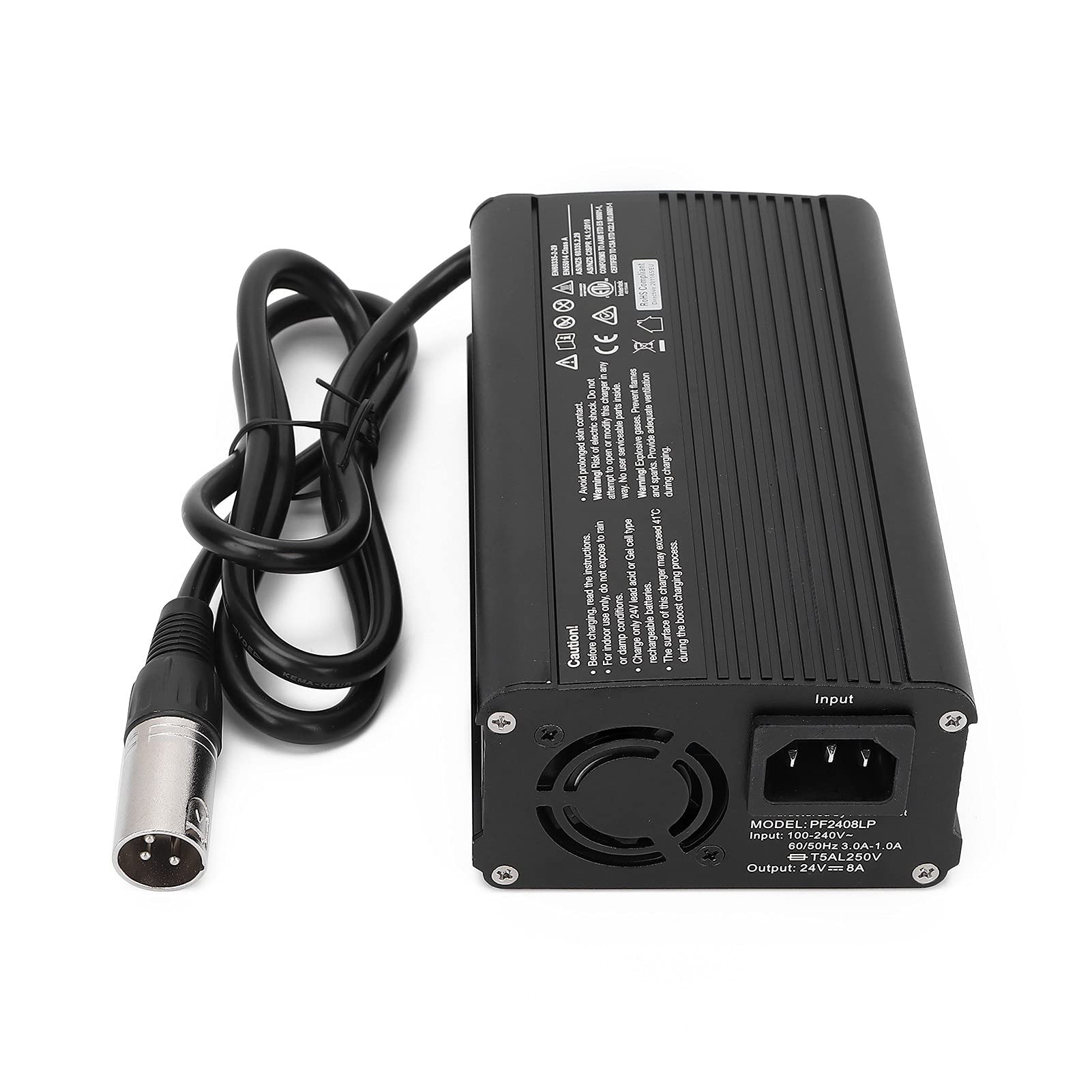 24V 8A Electric Scooter Battery Charger with Soft Start & Short Circuit Protection - Eco-Friendly Power Wheelchair Accessories for Mobility Scooters & Electric Wheelchairs (US Plug) - Perfect for Home Use & Outdoor Mobility Needs