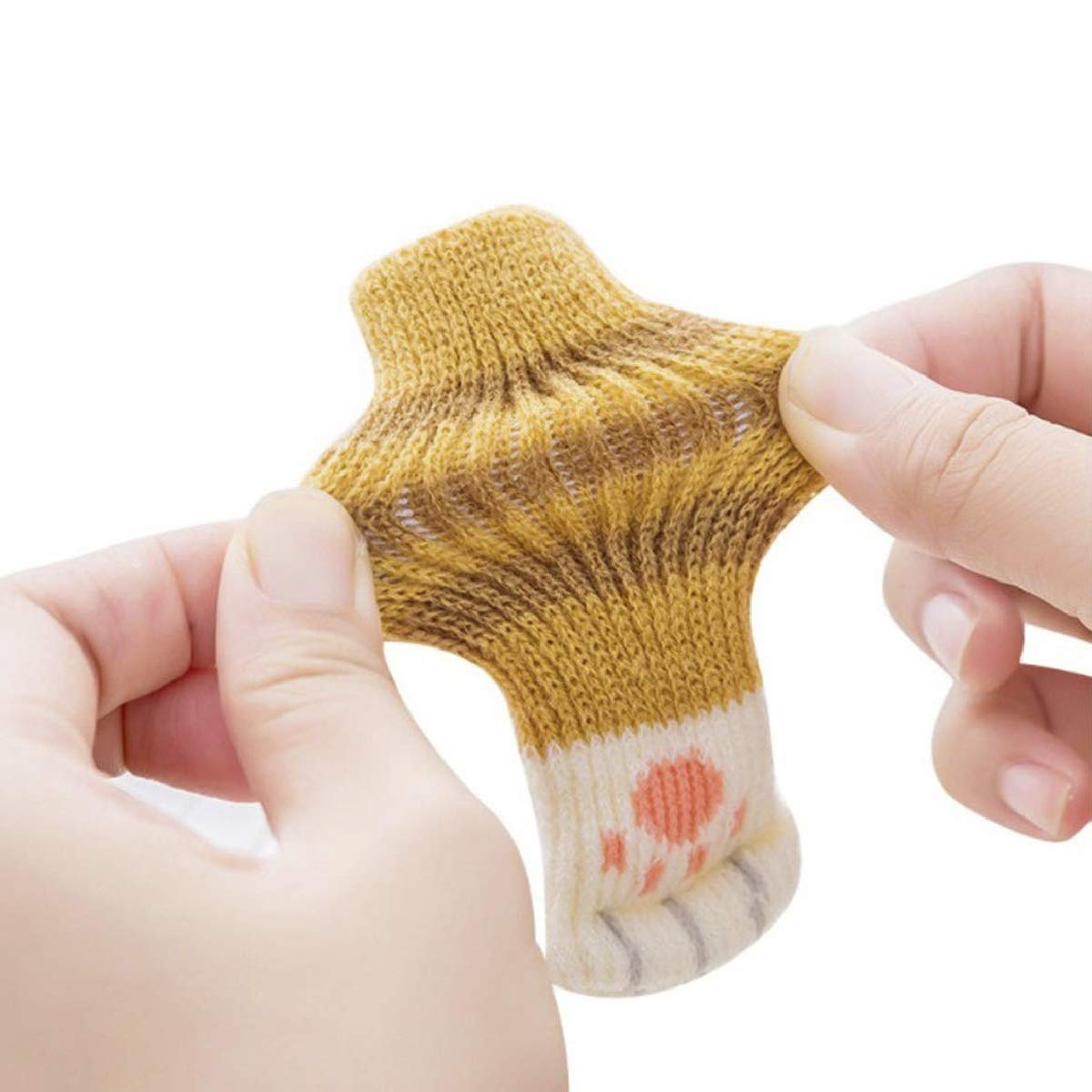 Co-link 24 Knitted Chair Socks with Cat Paw Design, 6 Pairs, Anti-Scratch & Noise-Proof, Floor Protectors for Chair Legs - Perfect for Hardwood Floors & Quiet Home Office Use