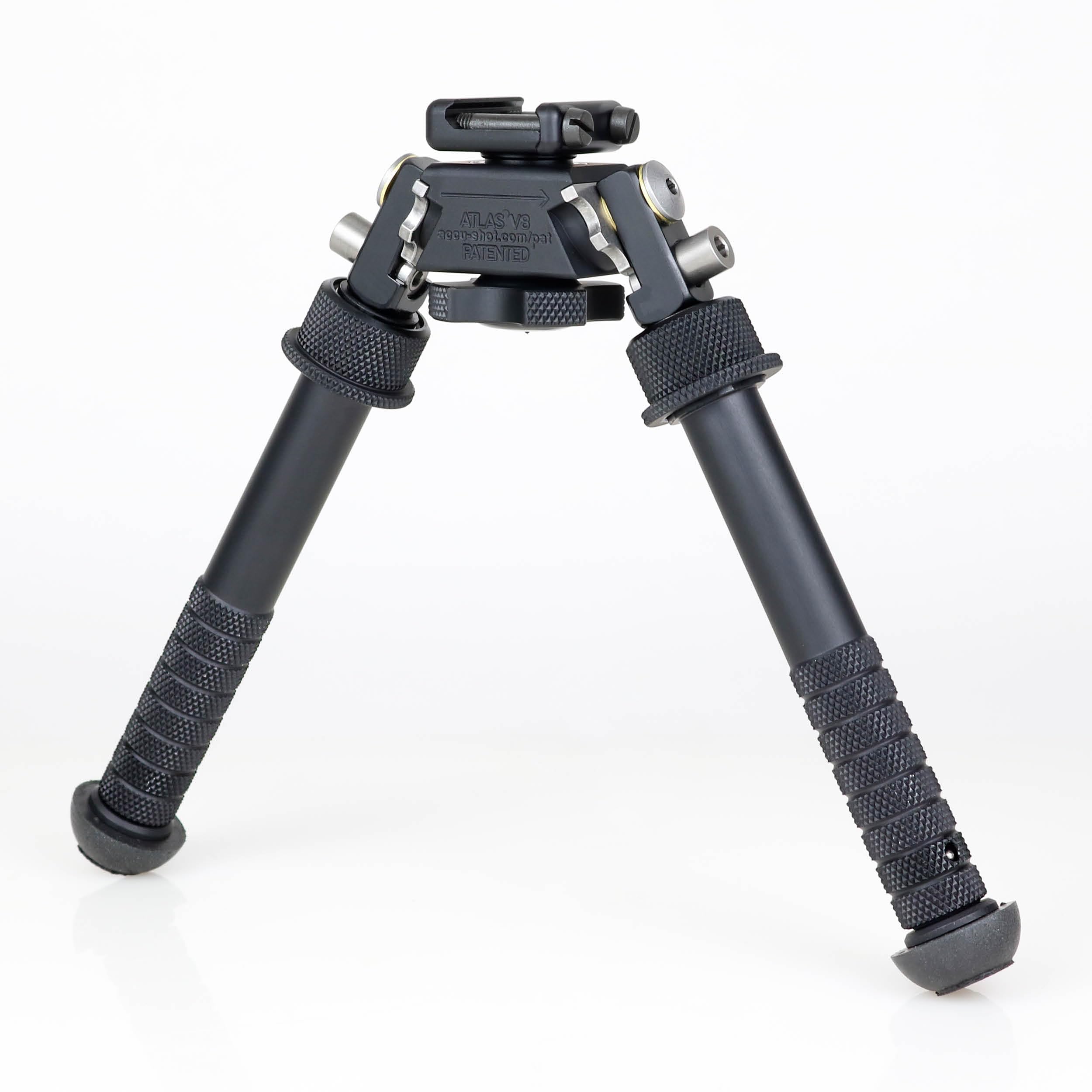 Accu-Shot Atlas BT10 V8 Bipod with Two-Screw Clamp | Includes USA Flag Patch & Jestik Microfiber Cleaning Cloth | Perfect for Precision Shooting, Hunting & Tactical Use
