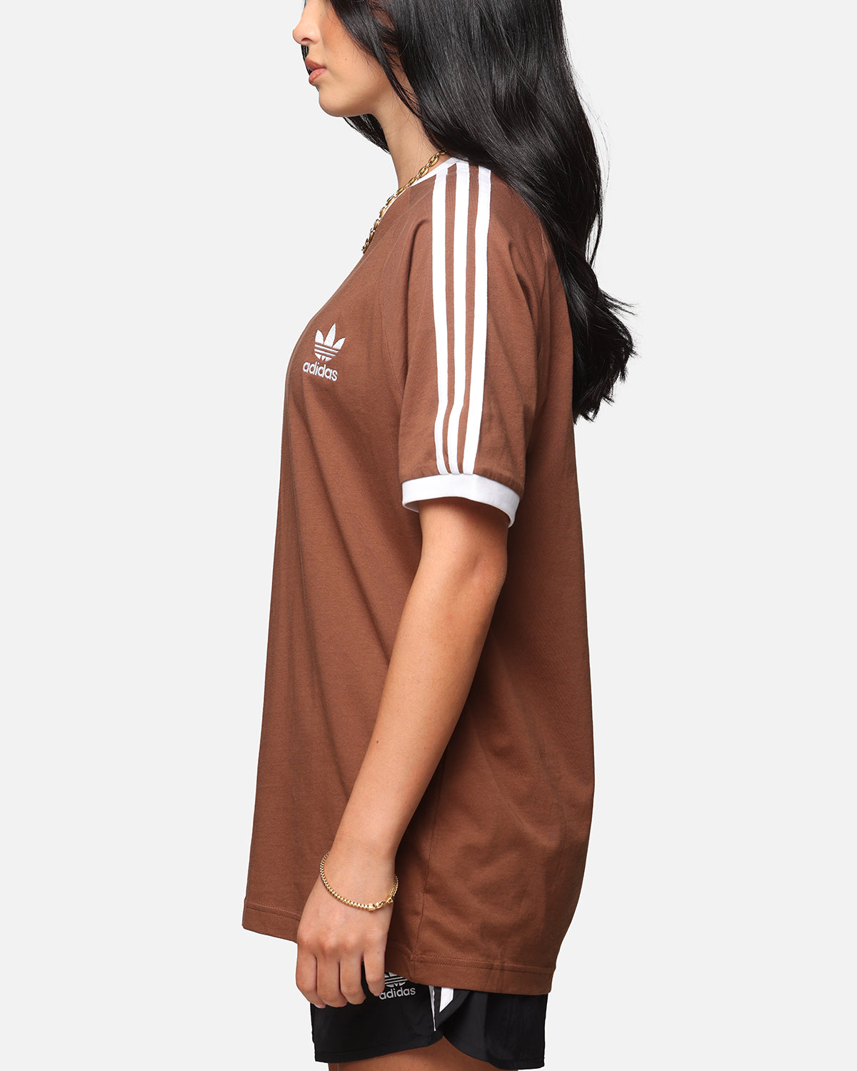 Adidas Originals 3-Stripes Classic T-Shirt for Men - Brown Cotton Casual Tee | Streetwear, Gym & Everyday Wear
